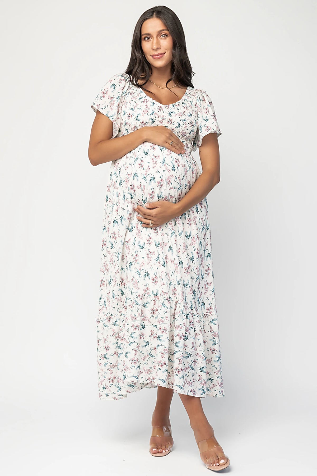 Joanie Smocked Dress | Cream Multi Floral