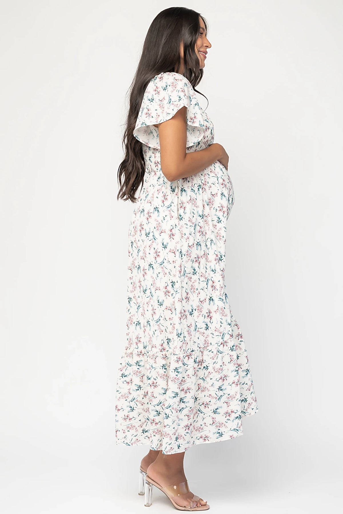 Joanie Smocked Dress | Cream Multi Floral