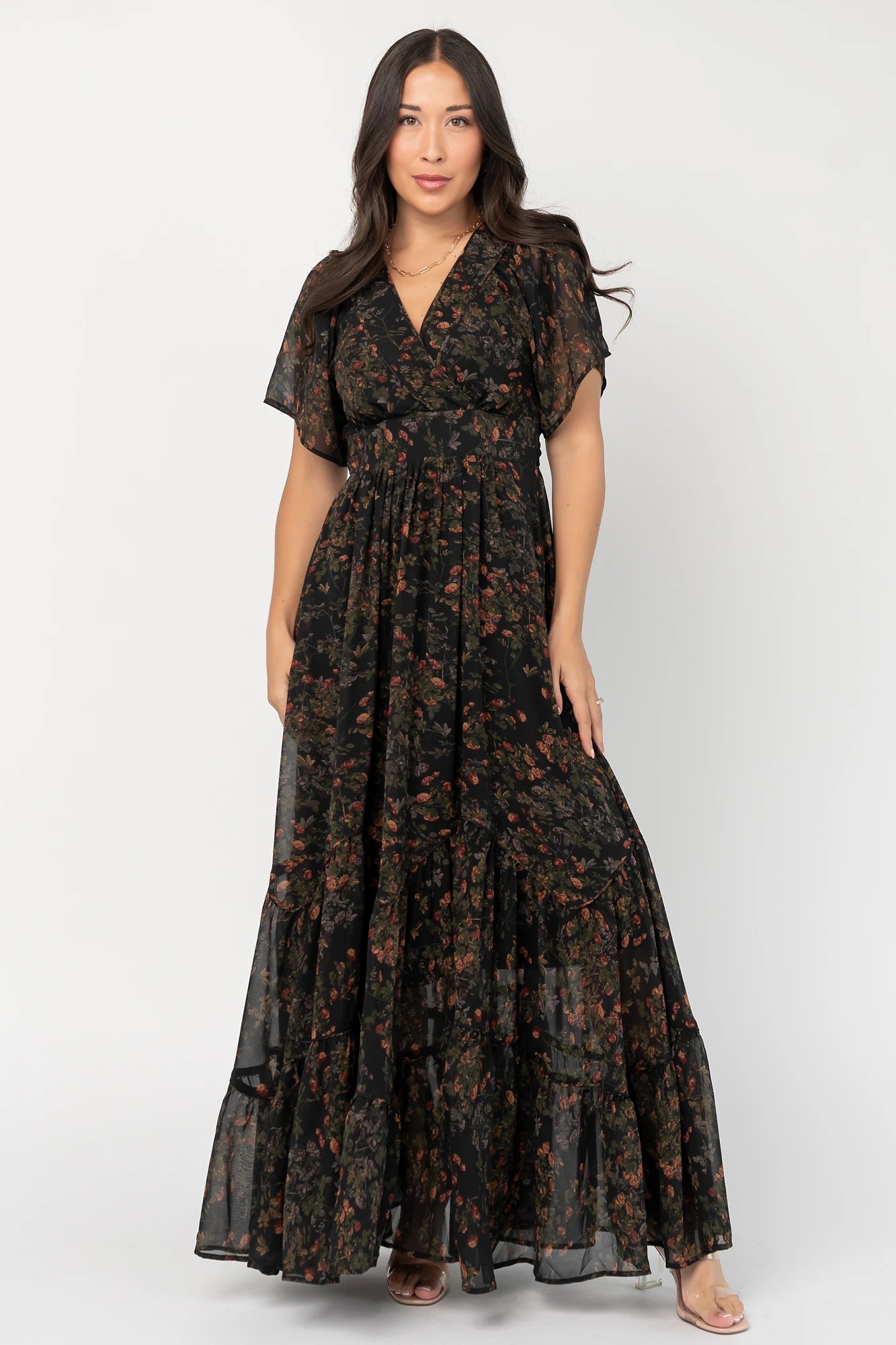 Katherine Maxi Dress | Black Multi Print