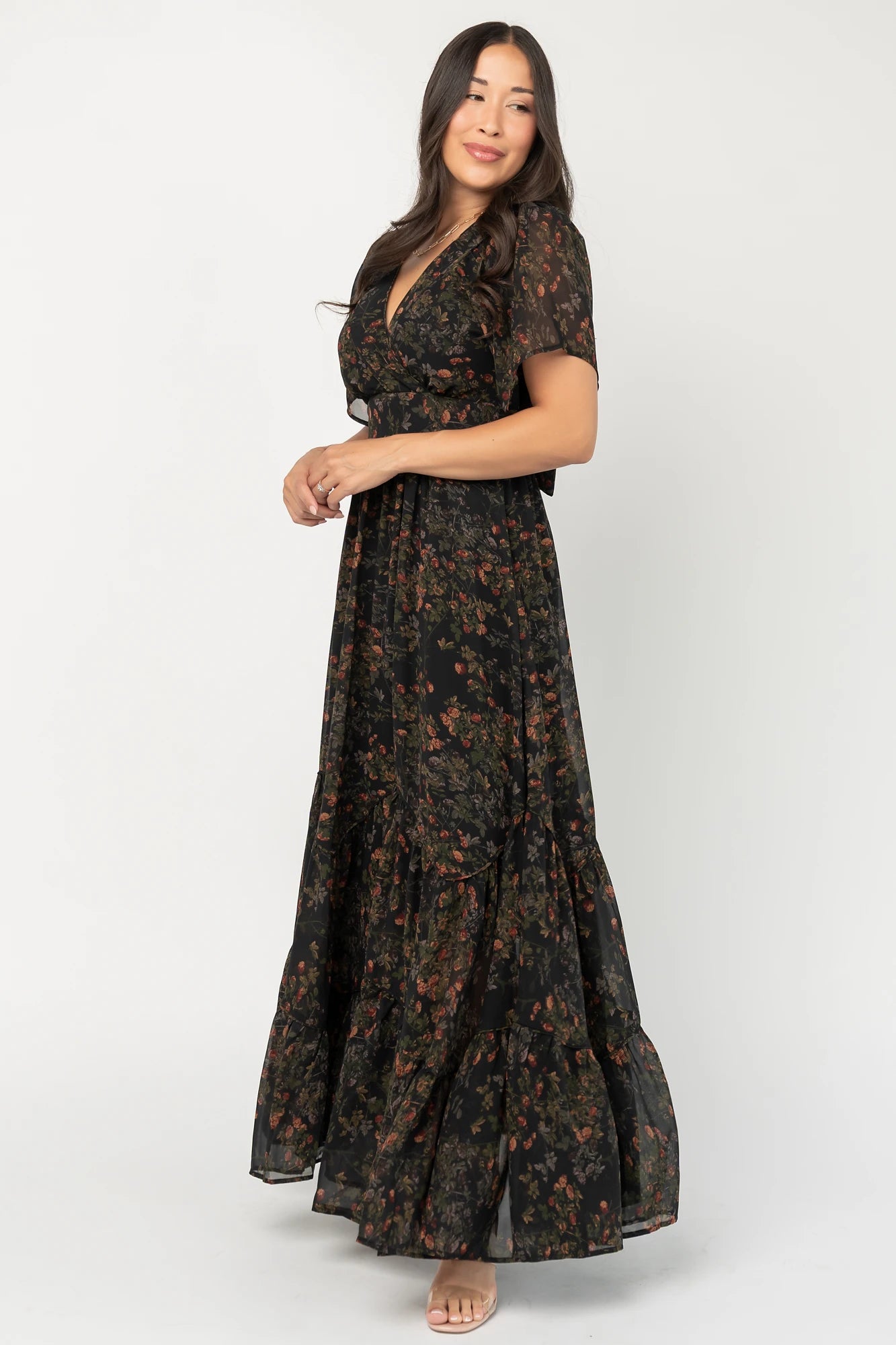 Katherine Maxi Dress | Black Multi Print
