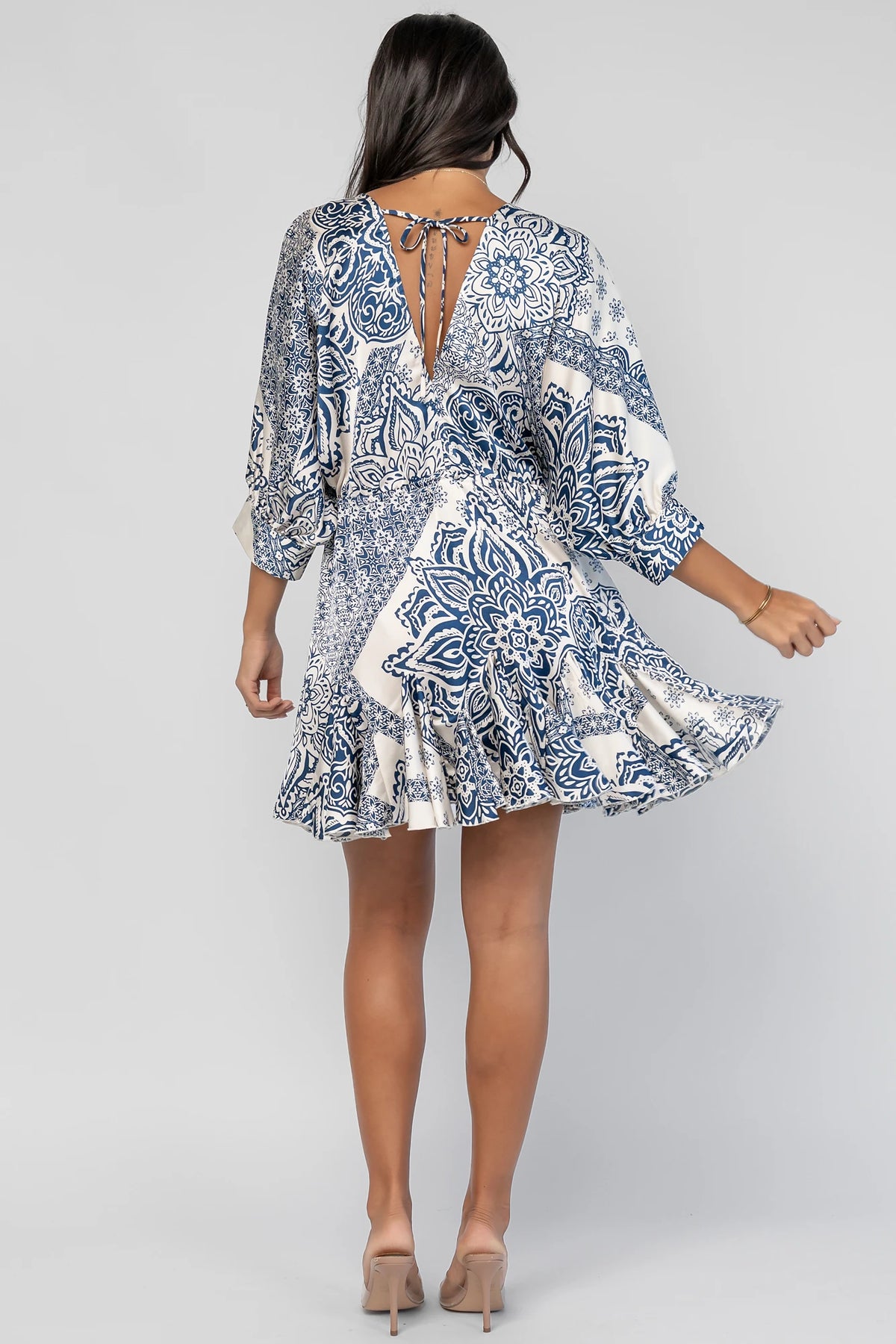 Morwen Short Dress | Navy Print