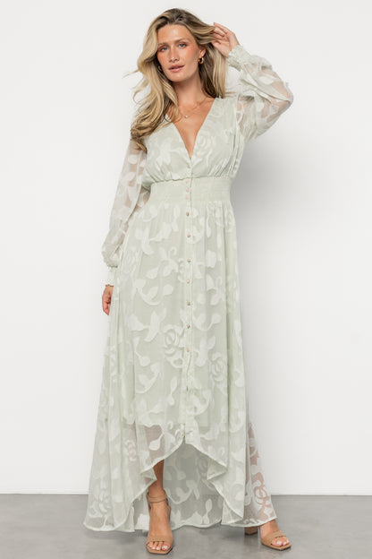 Daniella High Low Maxi Dress | Light Sage