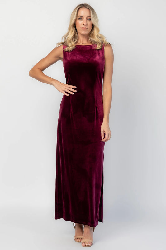 Charley Velvet Maxi Dress | Wine