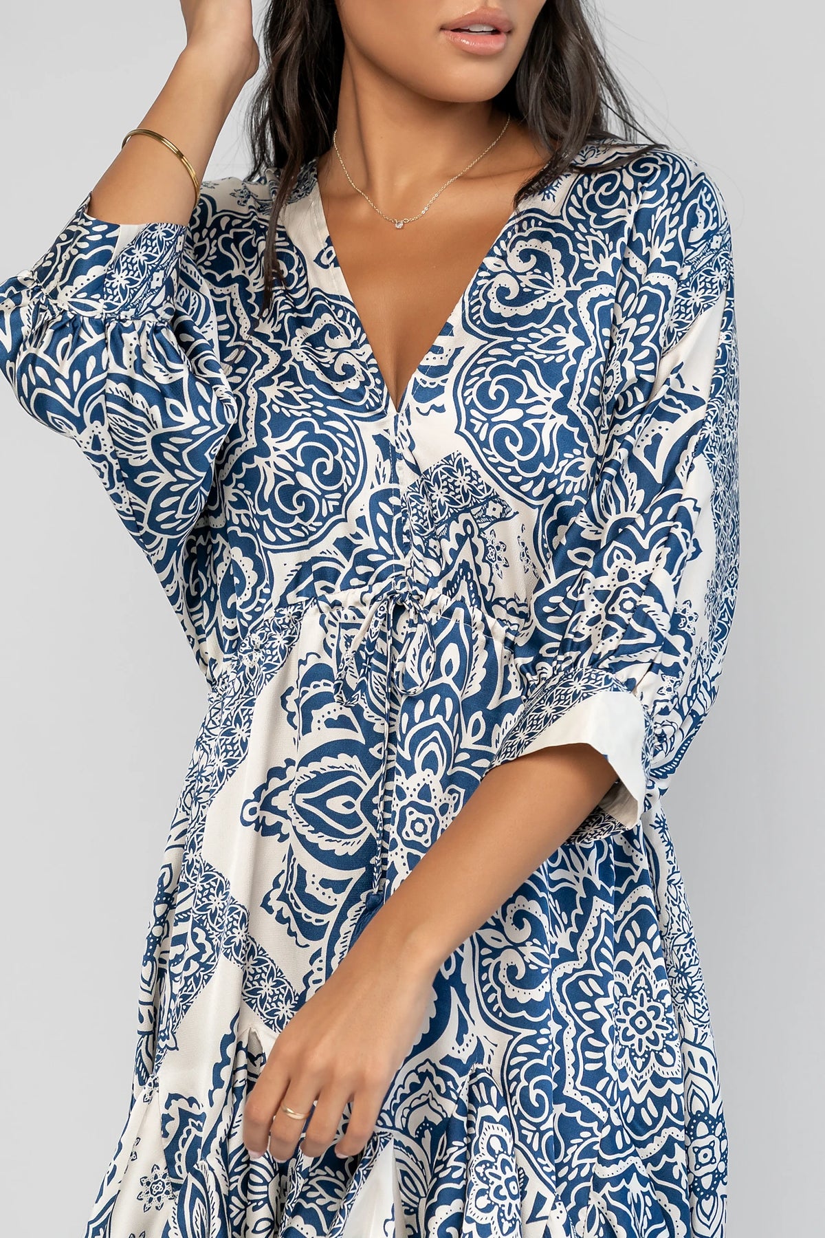 Morwen Short Dress | Navy Print