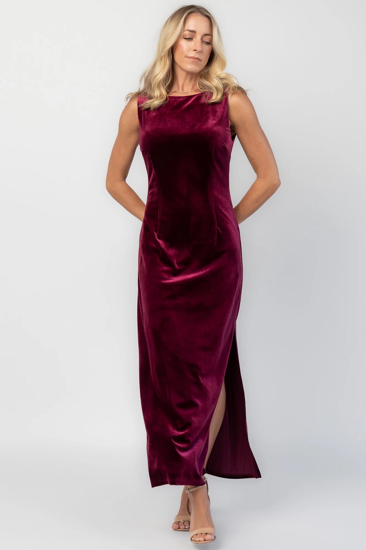 Charley Velvet Maxi Dress | Wine