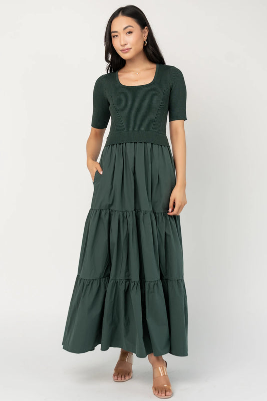 Astra Tiered Dress | Winter Green