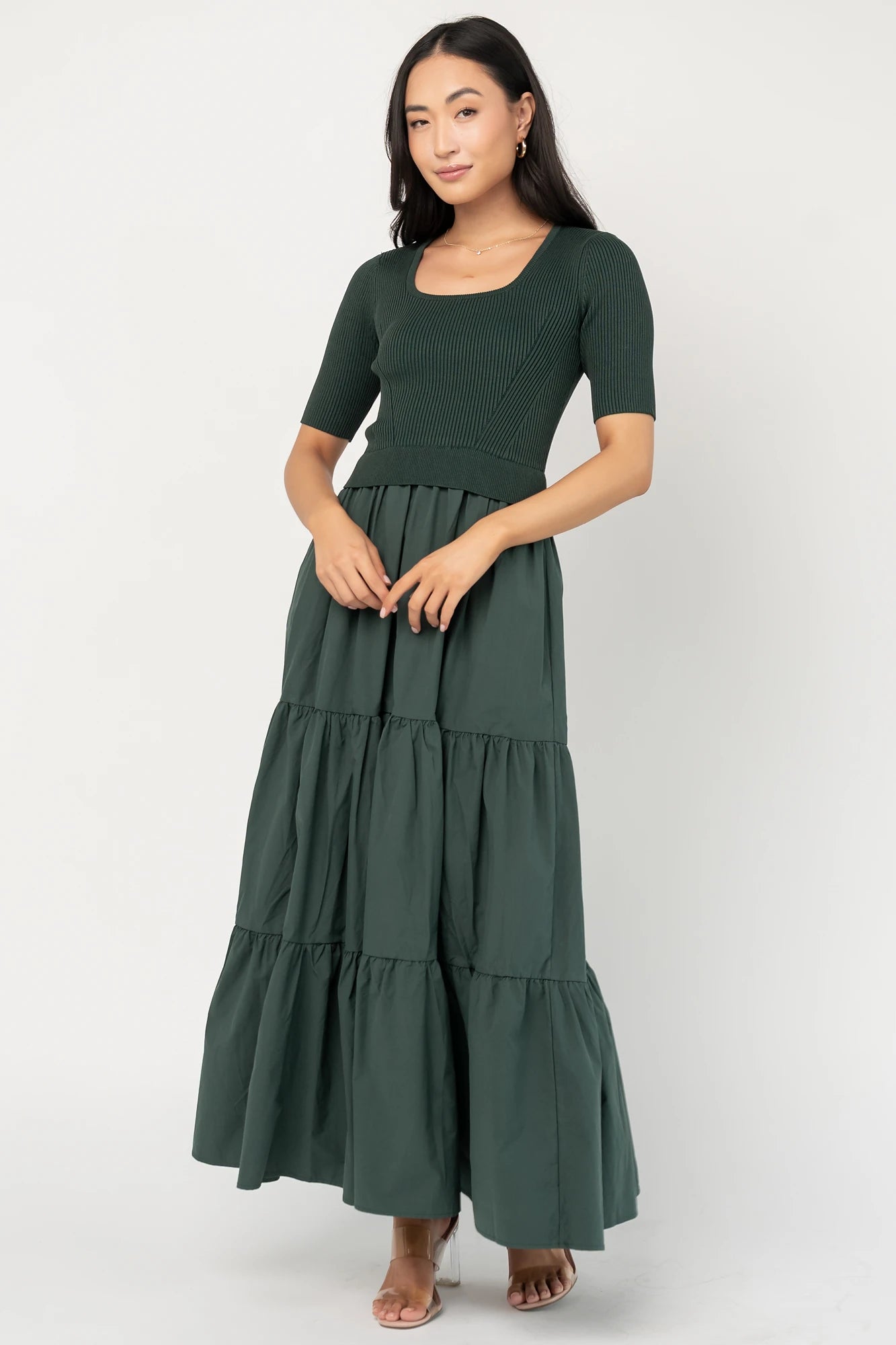 Astra Tiered Dress | Winter Green