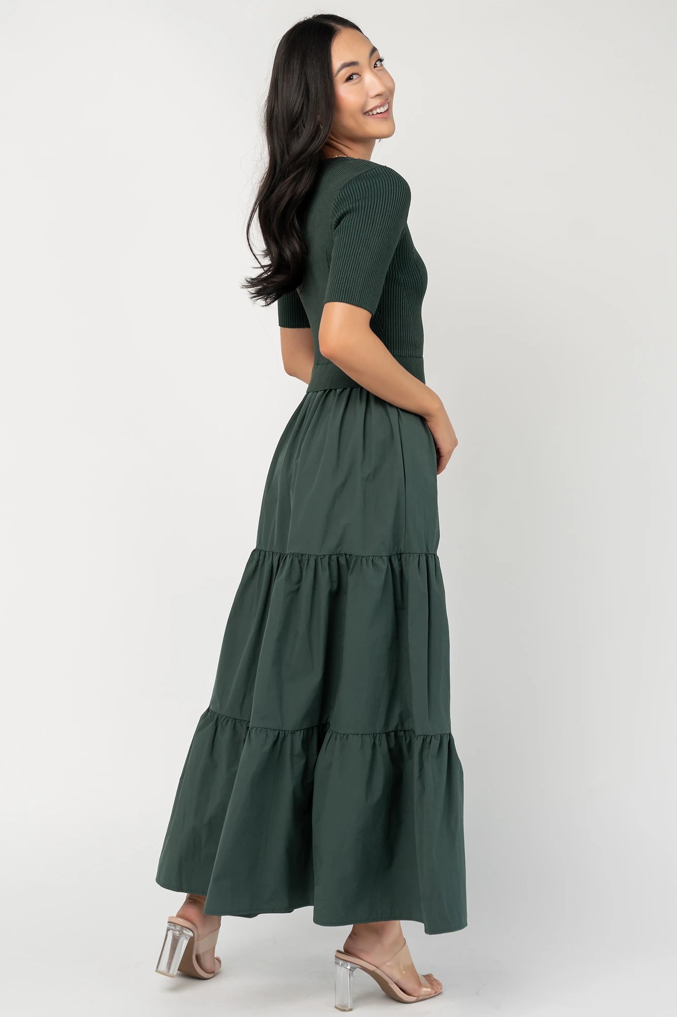 Astra Tiered Dress | Winter Green