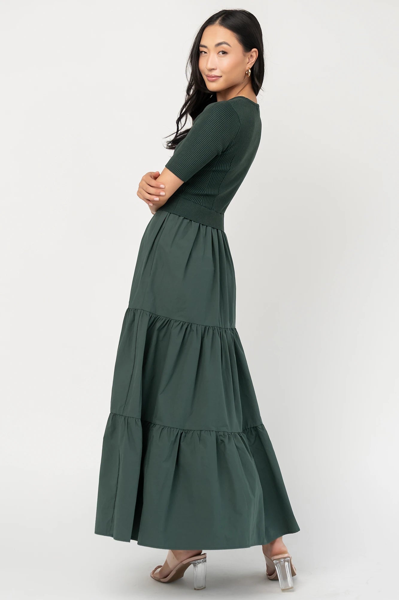 Astra Tiered Dress | Winter Green