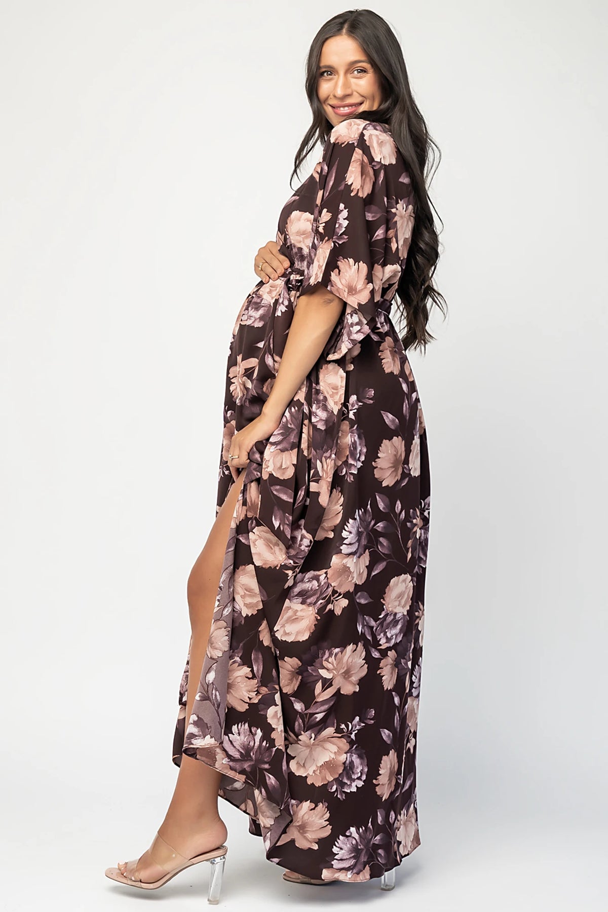 Hamilton Kimono Maxi Dress | Deep Plum Floral