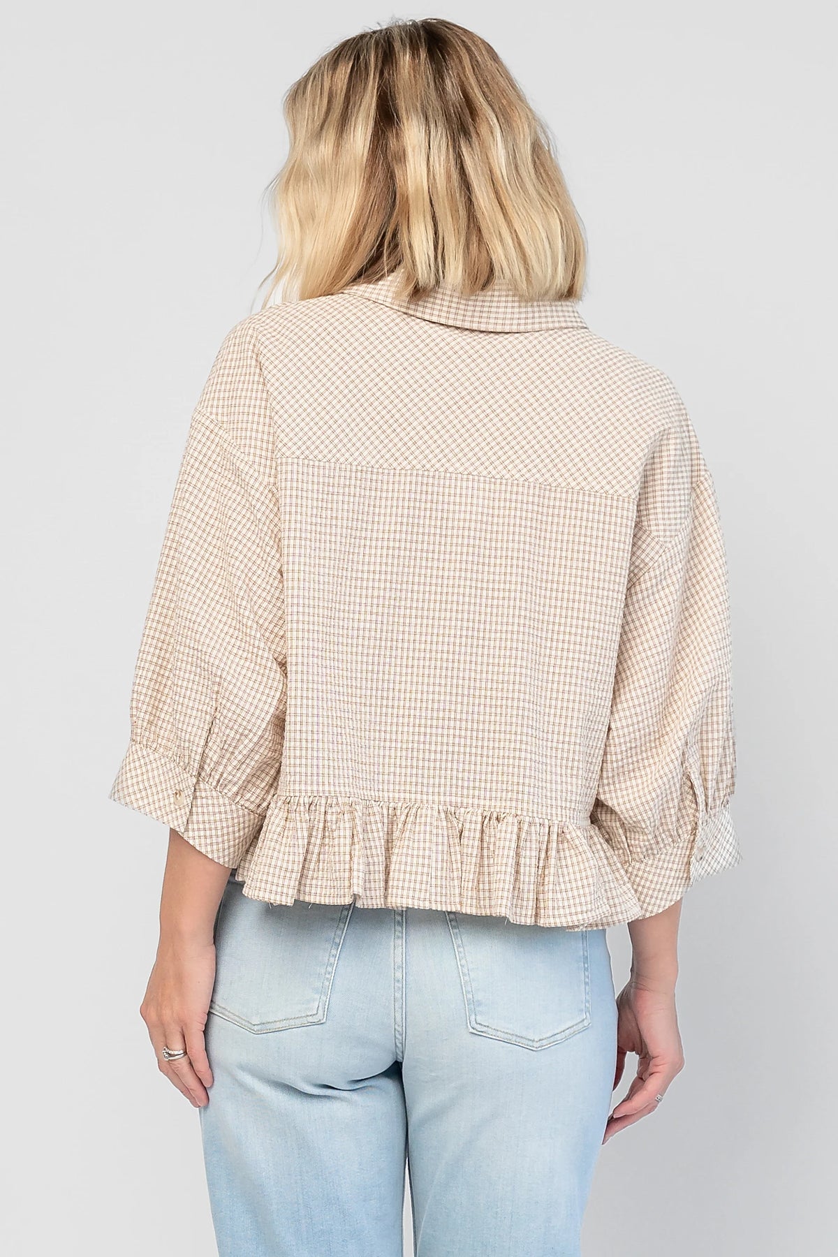 Murphy Relaxed Peplum Top | Beige