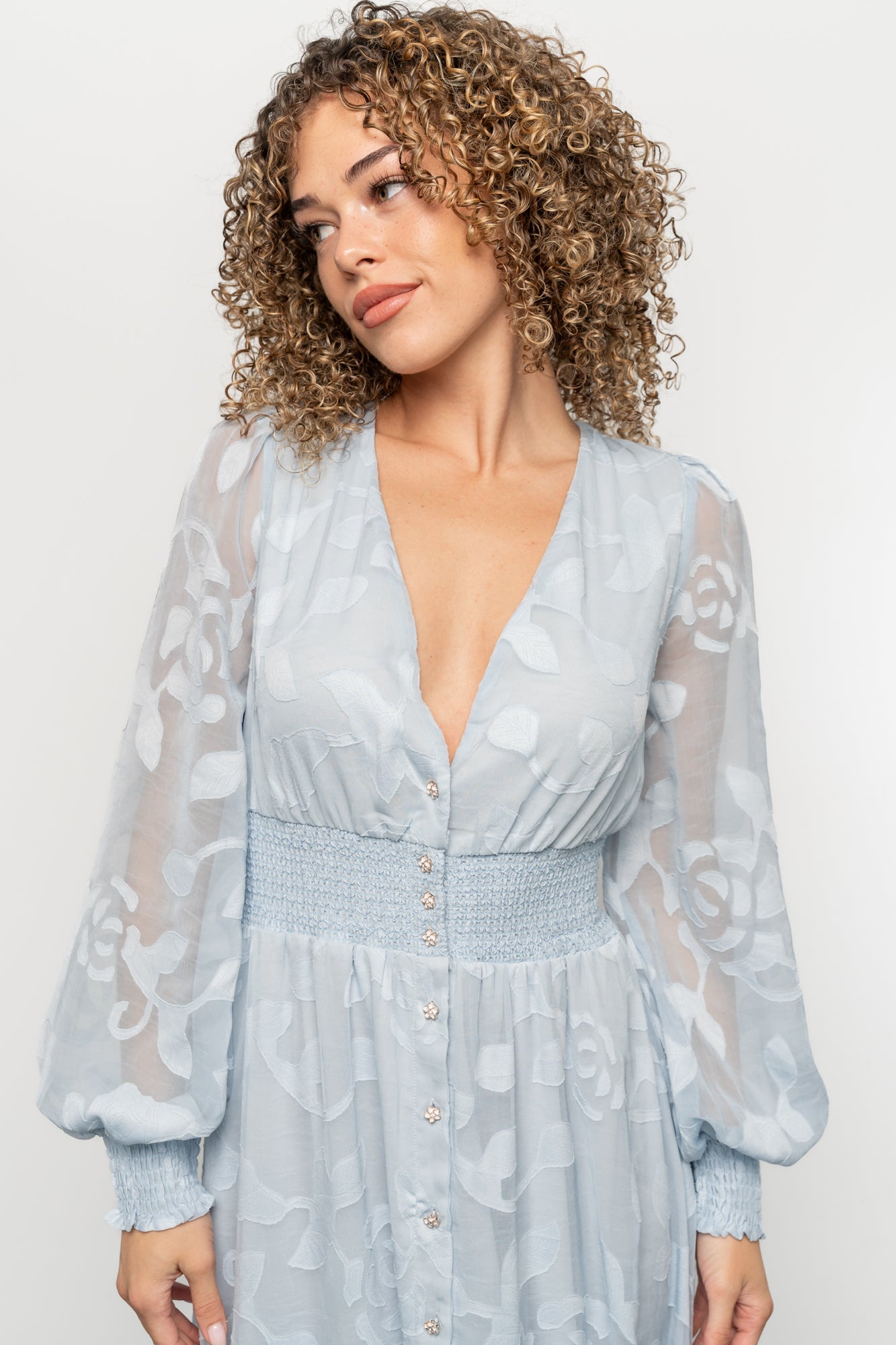 Baltic Born Womens Daniella High Low Maxi Dress | Light Blue | Size: Medium Baltic Born Womens Daniella High Low Maxi Dress | Light Blue | Size: Medium