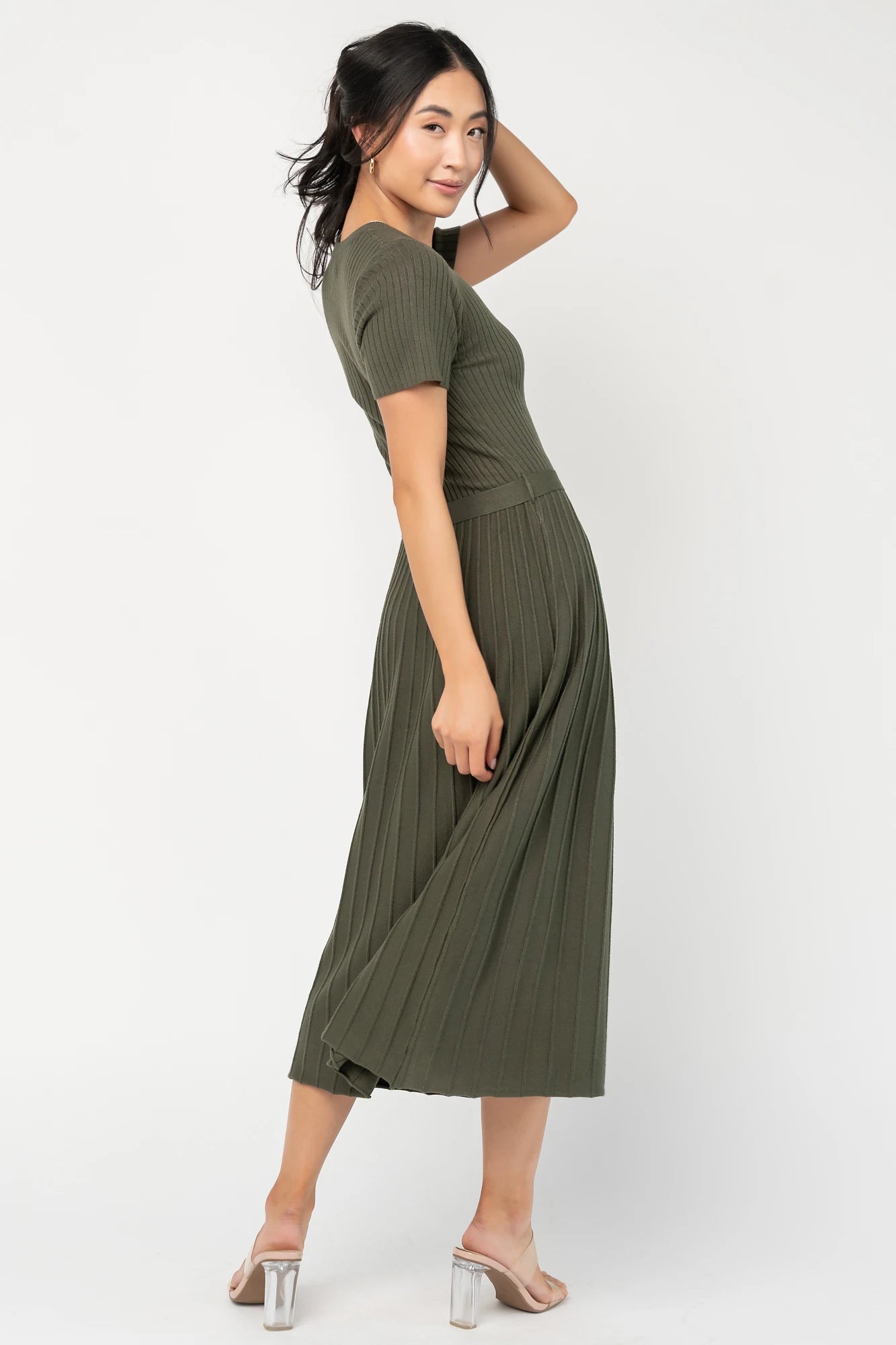 Jessamine Midi Dress | Dark Olive