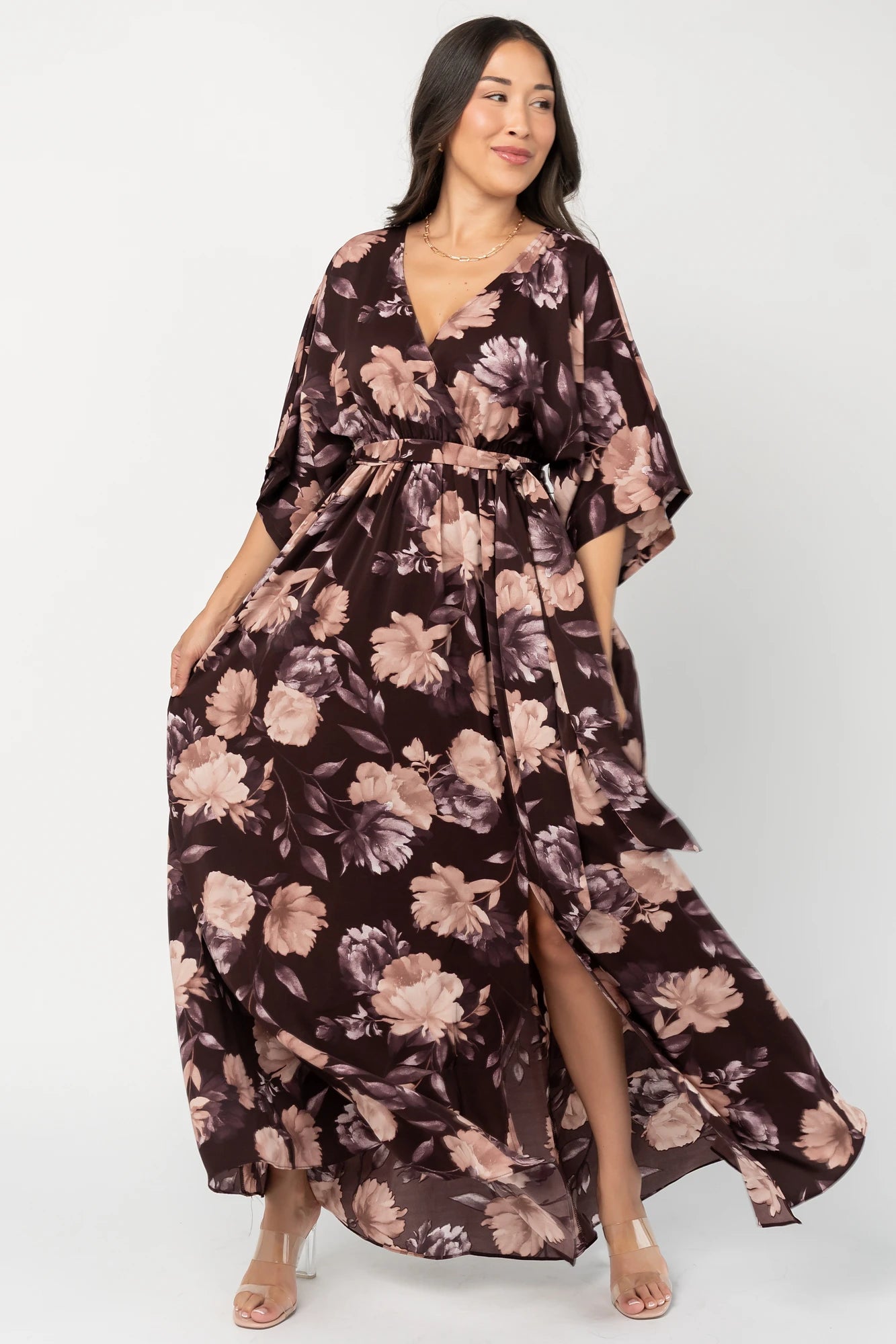 Hamilton Kimono Maxi Dress | Deep Plum Floral