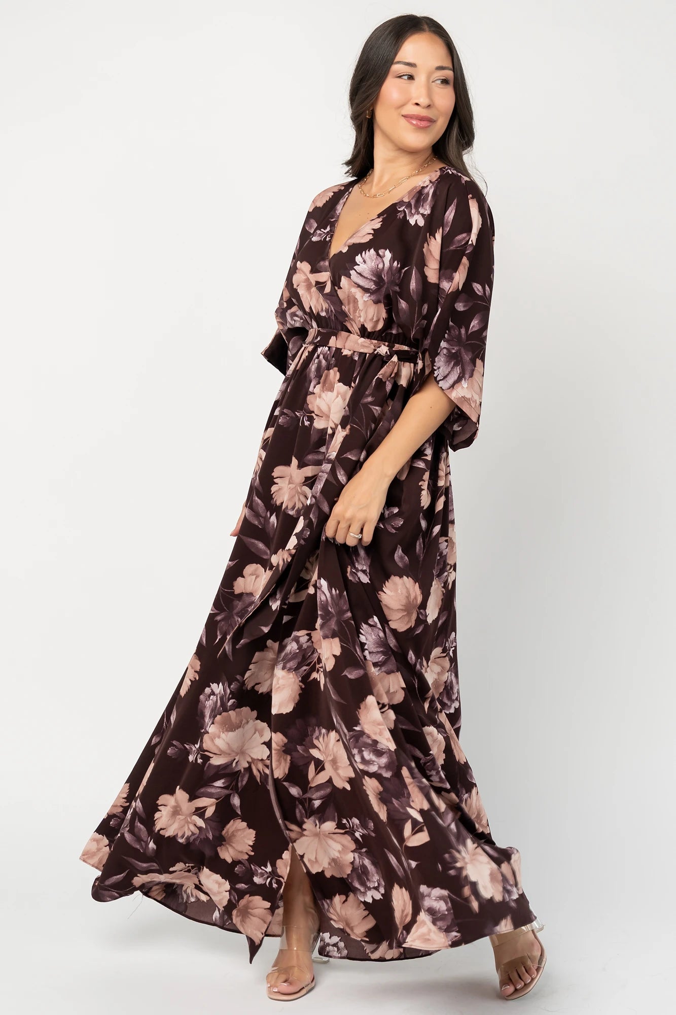 Hamilton Kimono Maxi Dress | Deep Plum Floral