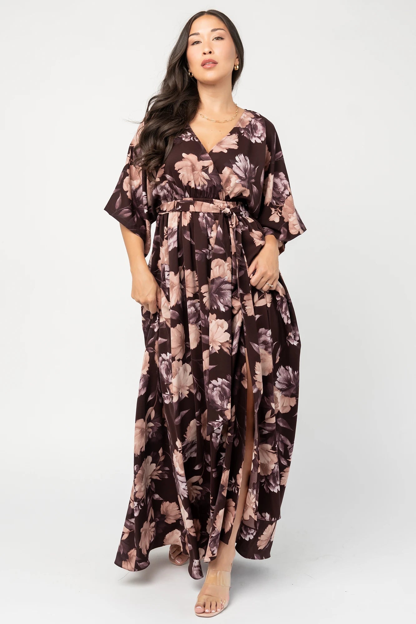 Hamilton Kimono Maxi Dress | Deep Plum Floral