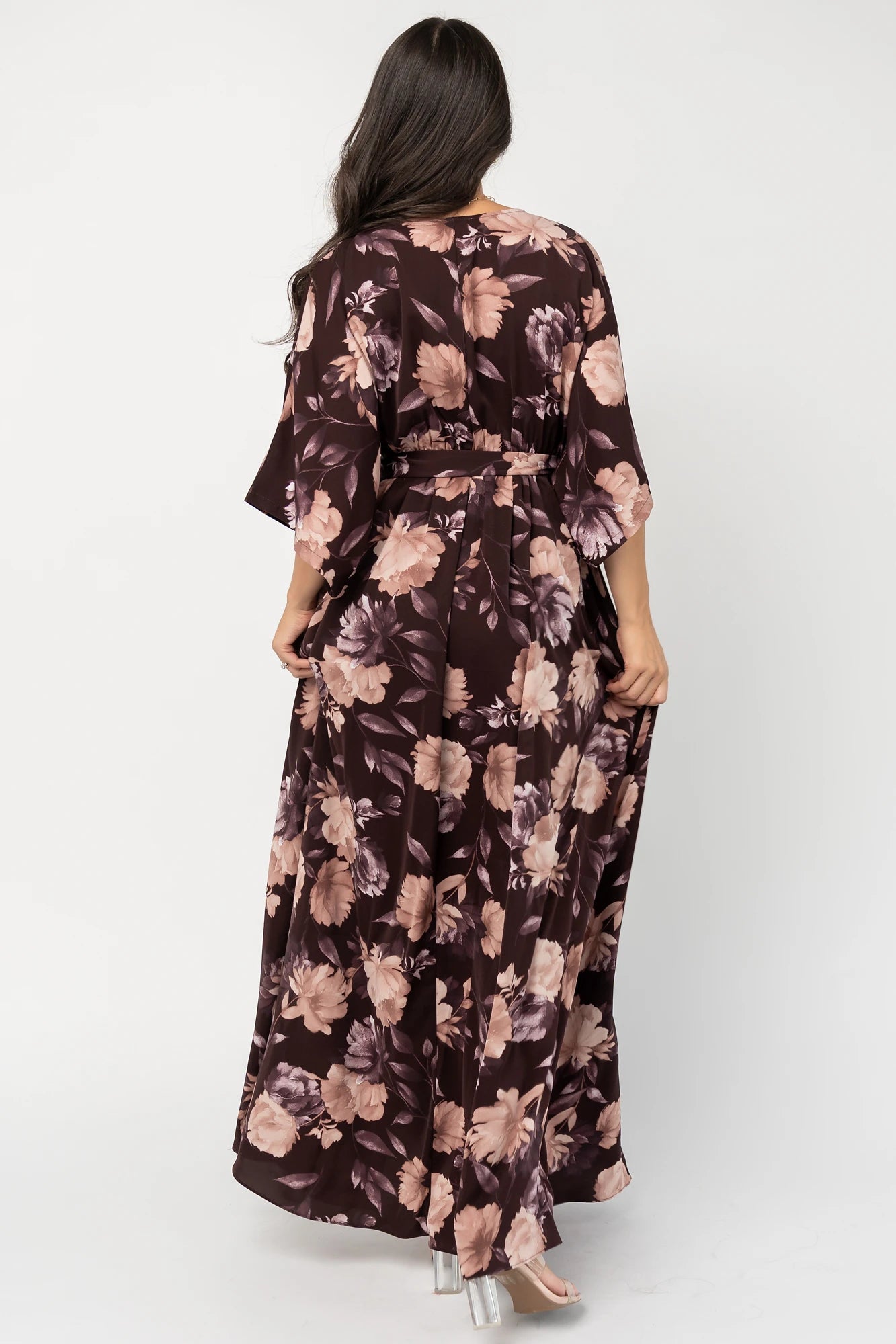 Hamilton Kimono Maxi Dress | Deep Plum Floral