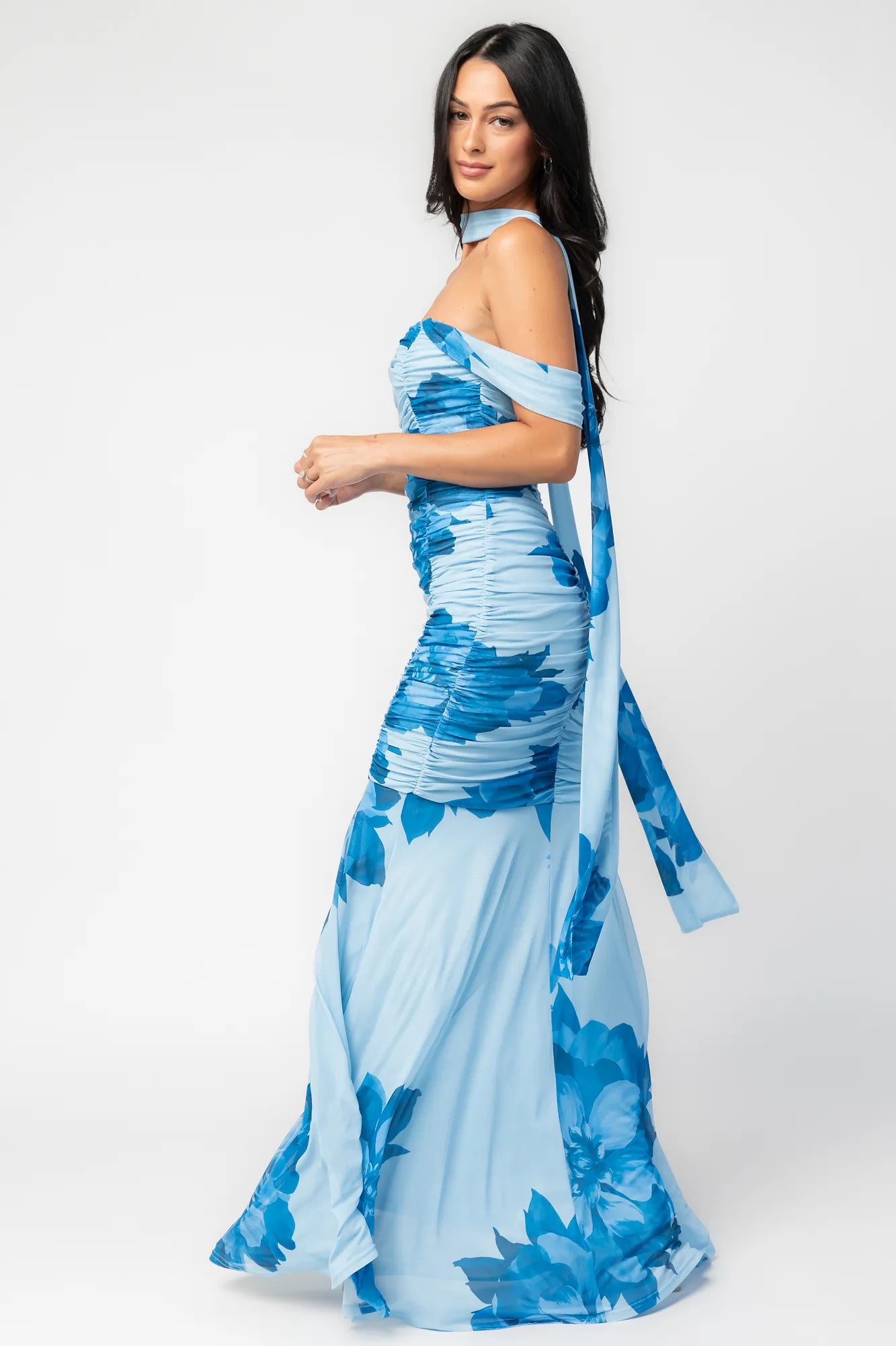 Bellina Off Shoulder Maxi Dress | Blue