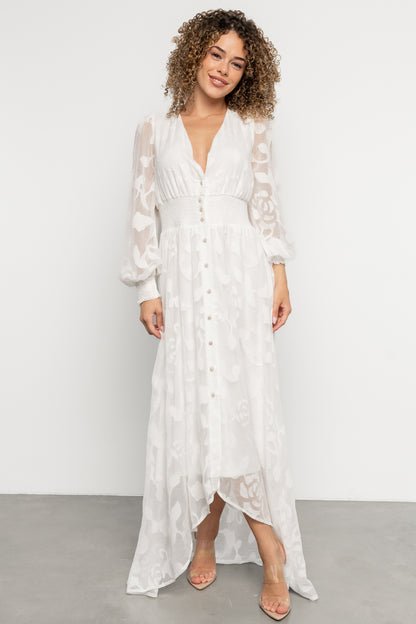 Daniella High Low Maxi Dress | White