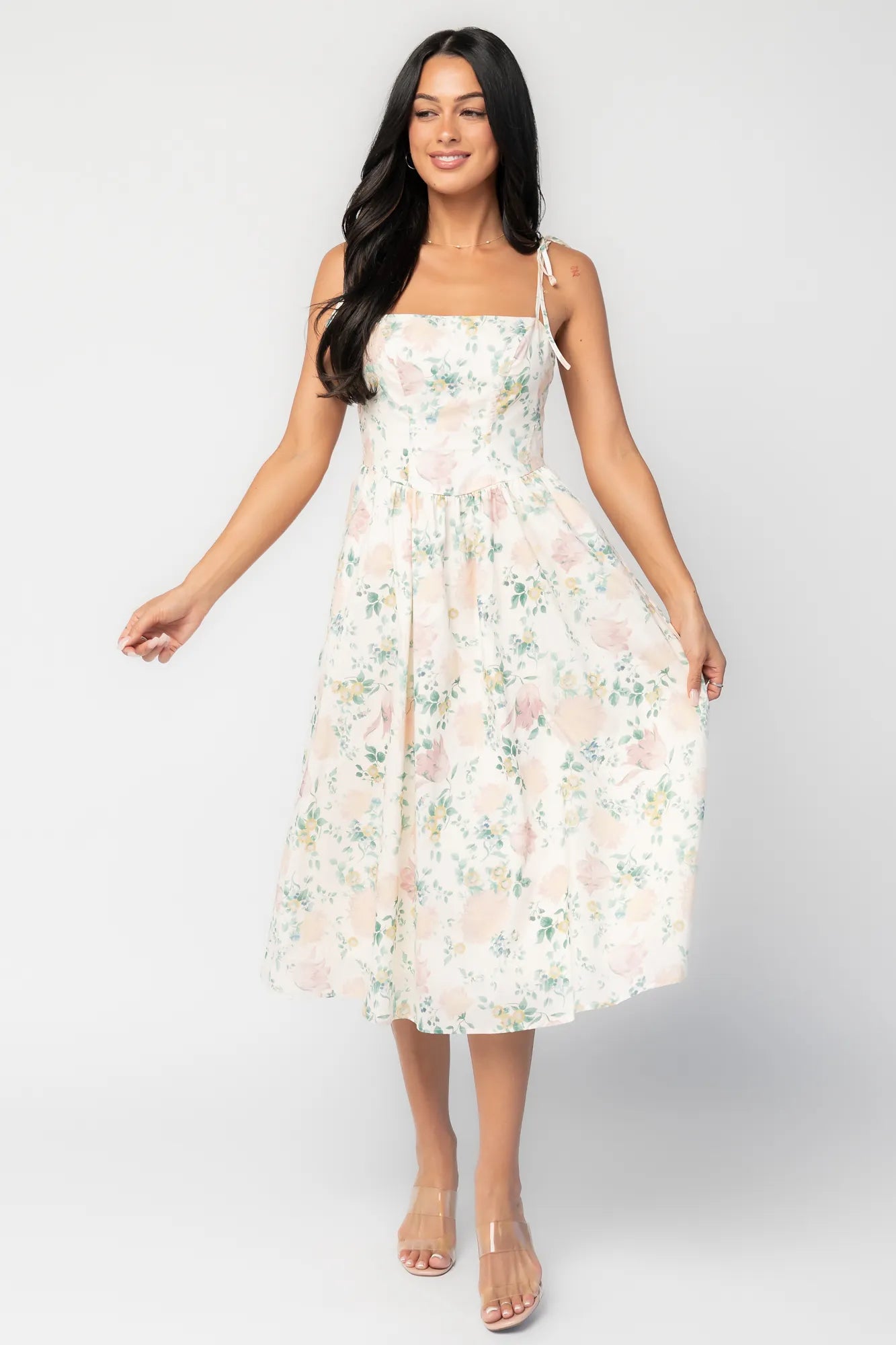 Hattie Midi Dress | Cream Multi Floral