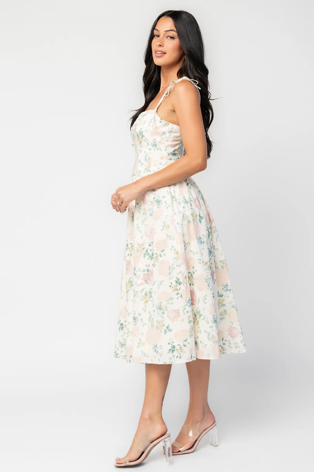 Hattie Midi Dress | Cream Multi Floral