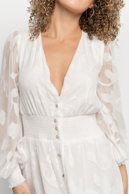 Daniella High Low Maxi Dress | White