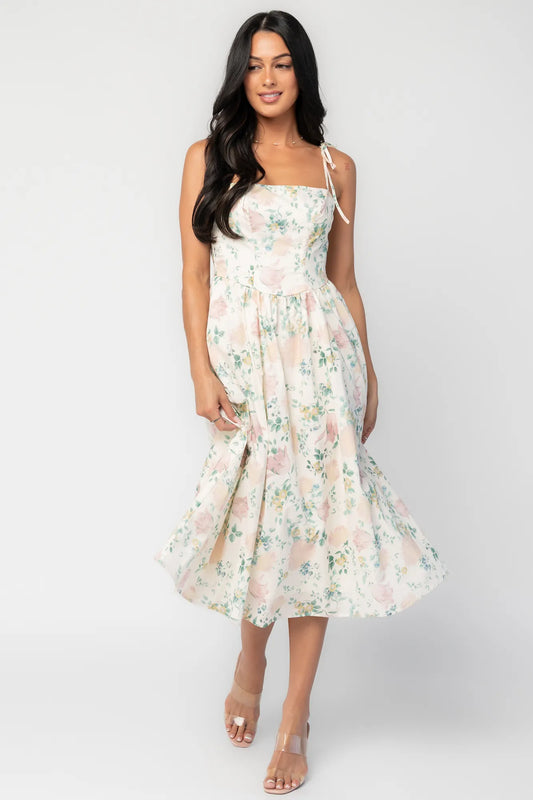 Hattie Midi Dress | Cream Multi Floral