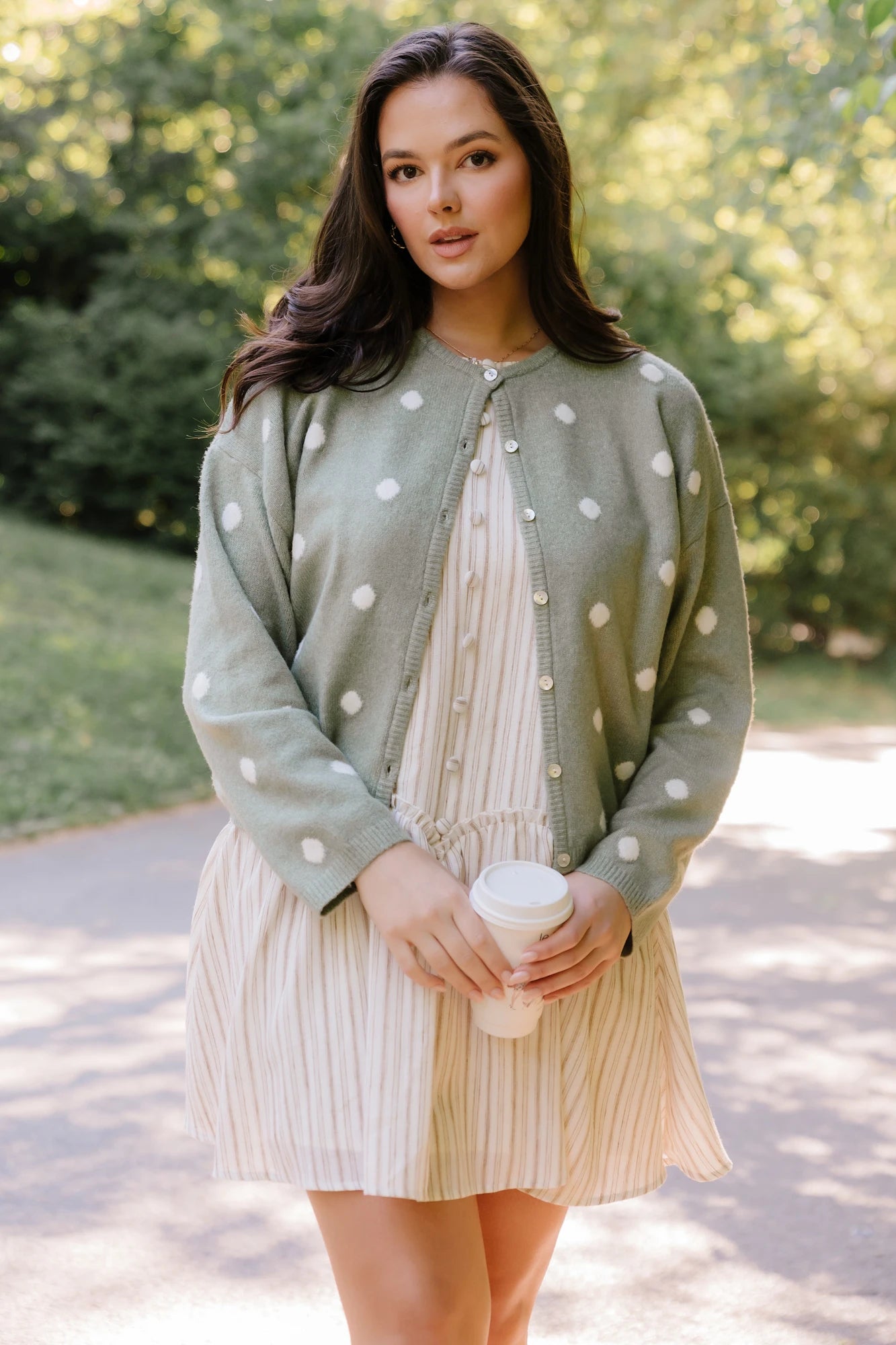 Cinder Cardigan | Sage + White Dot