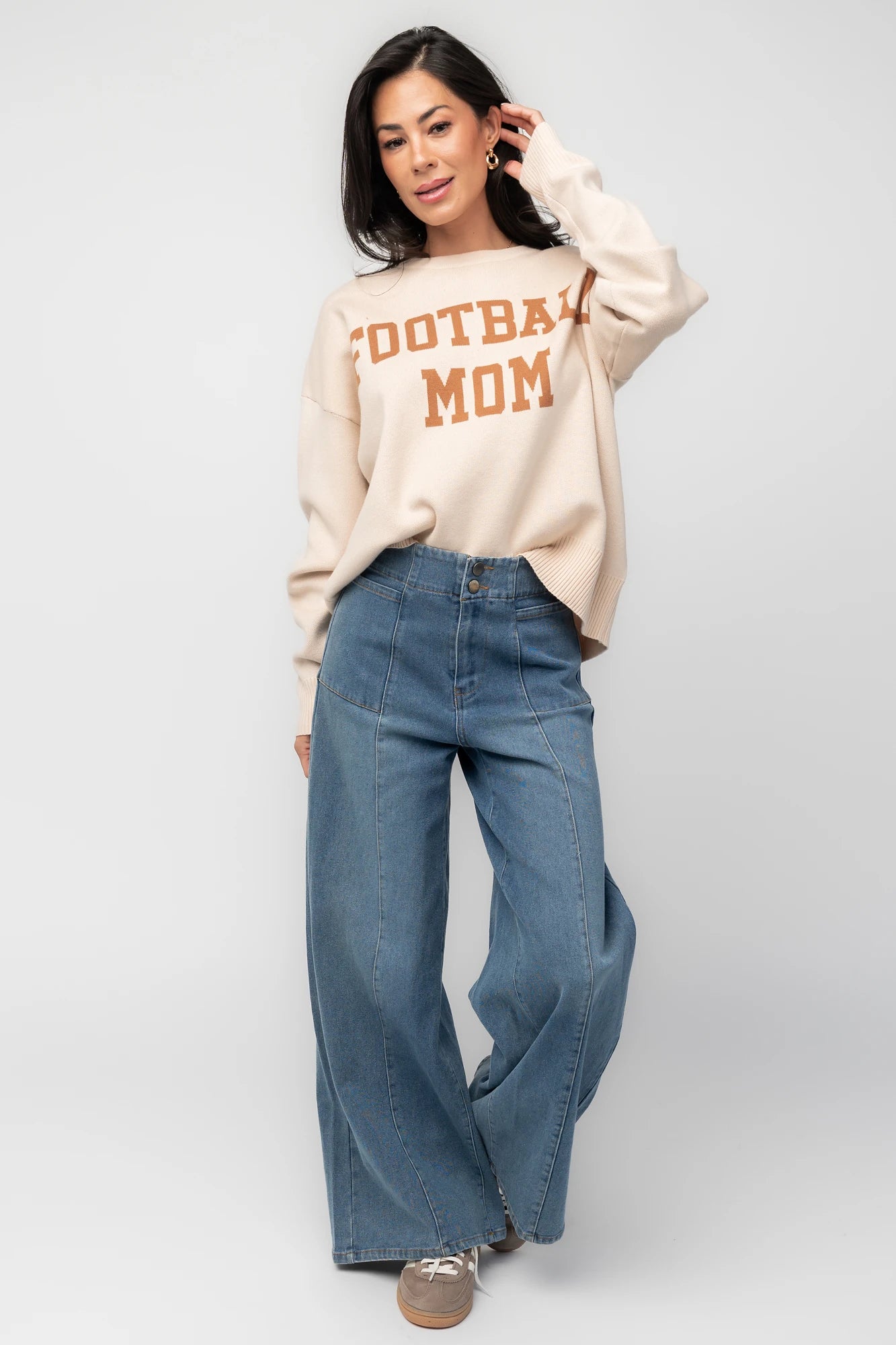 Football Mom Sweater | Natural