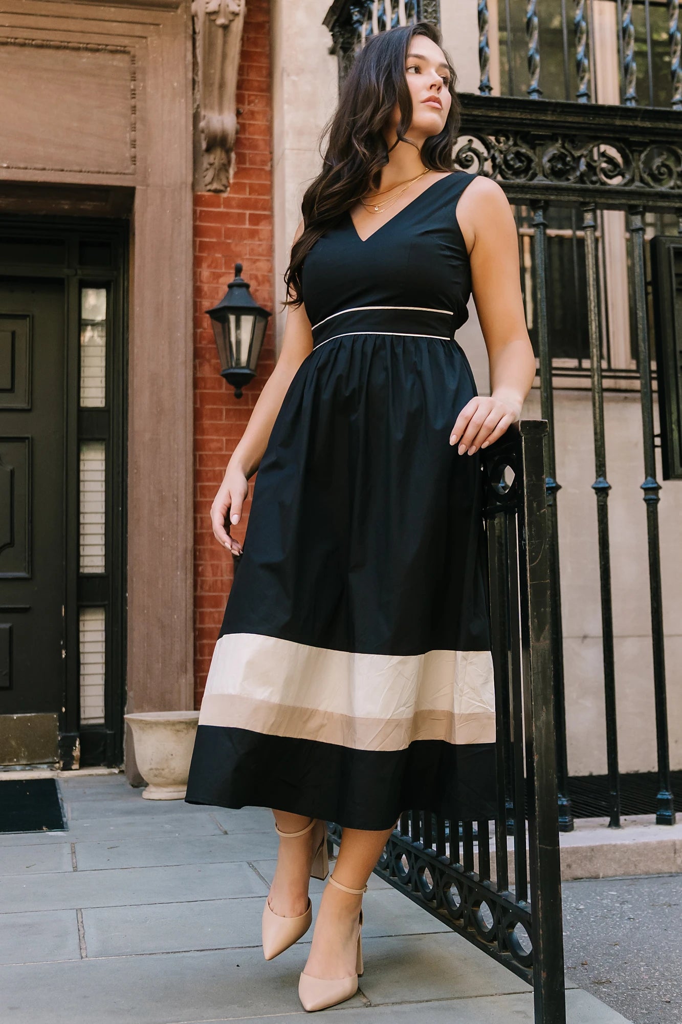 Oxford Midi Dress | Black