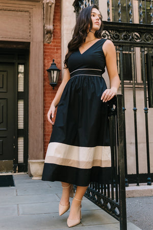 Oxford Midi Dress | Black