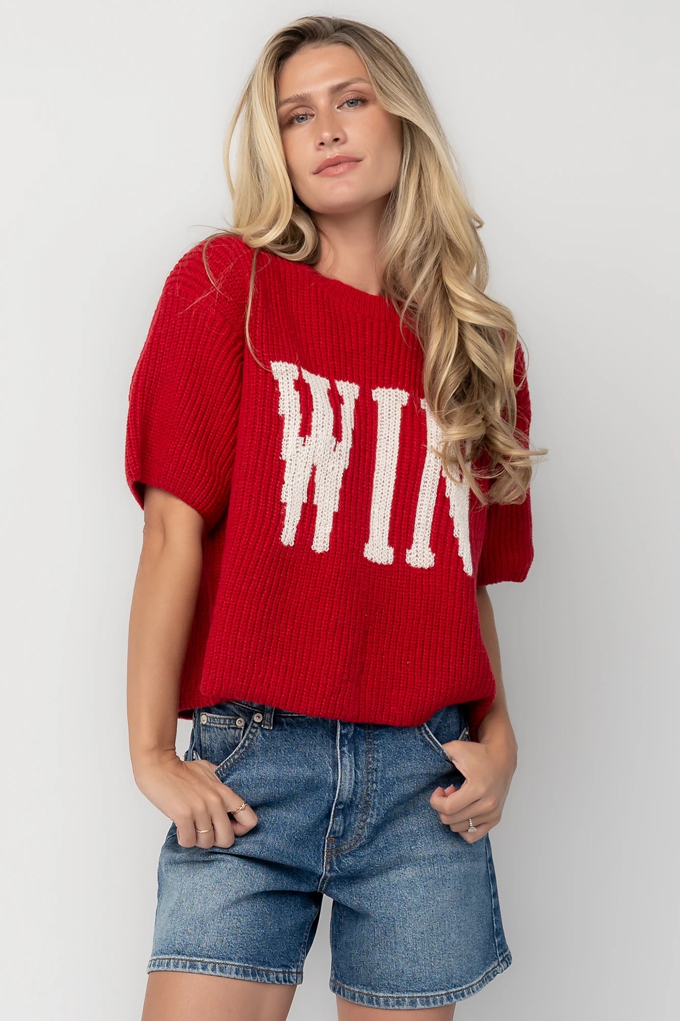 Victory Sweater Top | Red