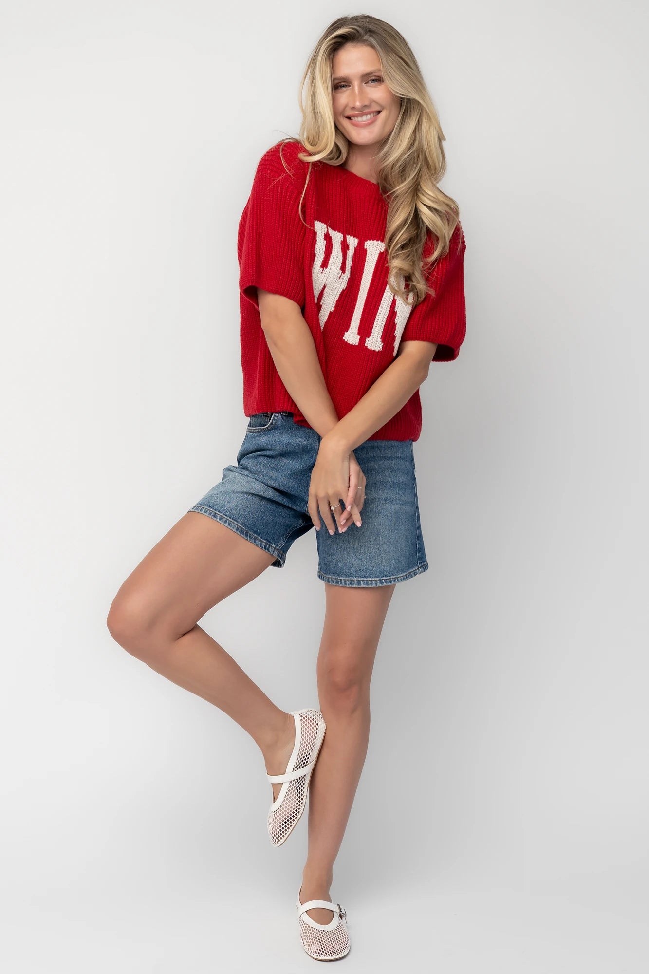 Victory Sweater Top | Red