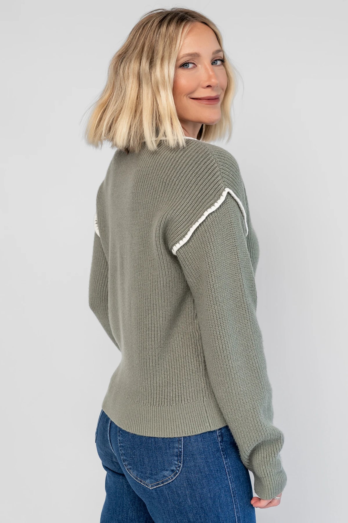 Clarke Button Up Cardigan | Dusty Sage