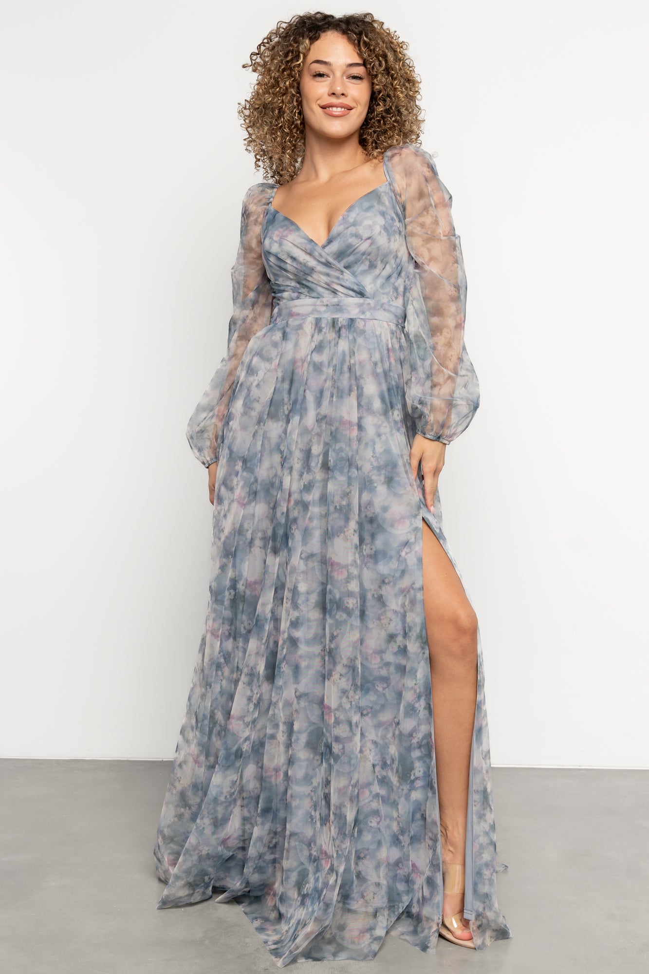 Katara Tulle Maxi Dress | Light Blue Floral