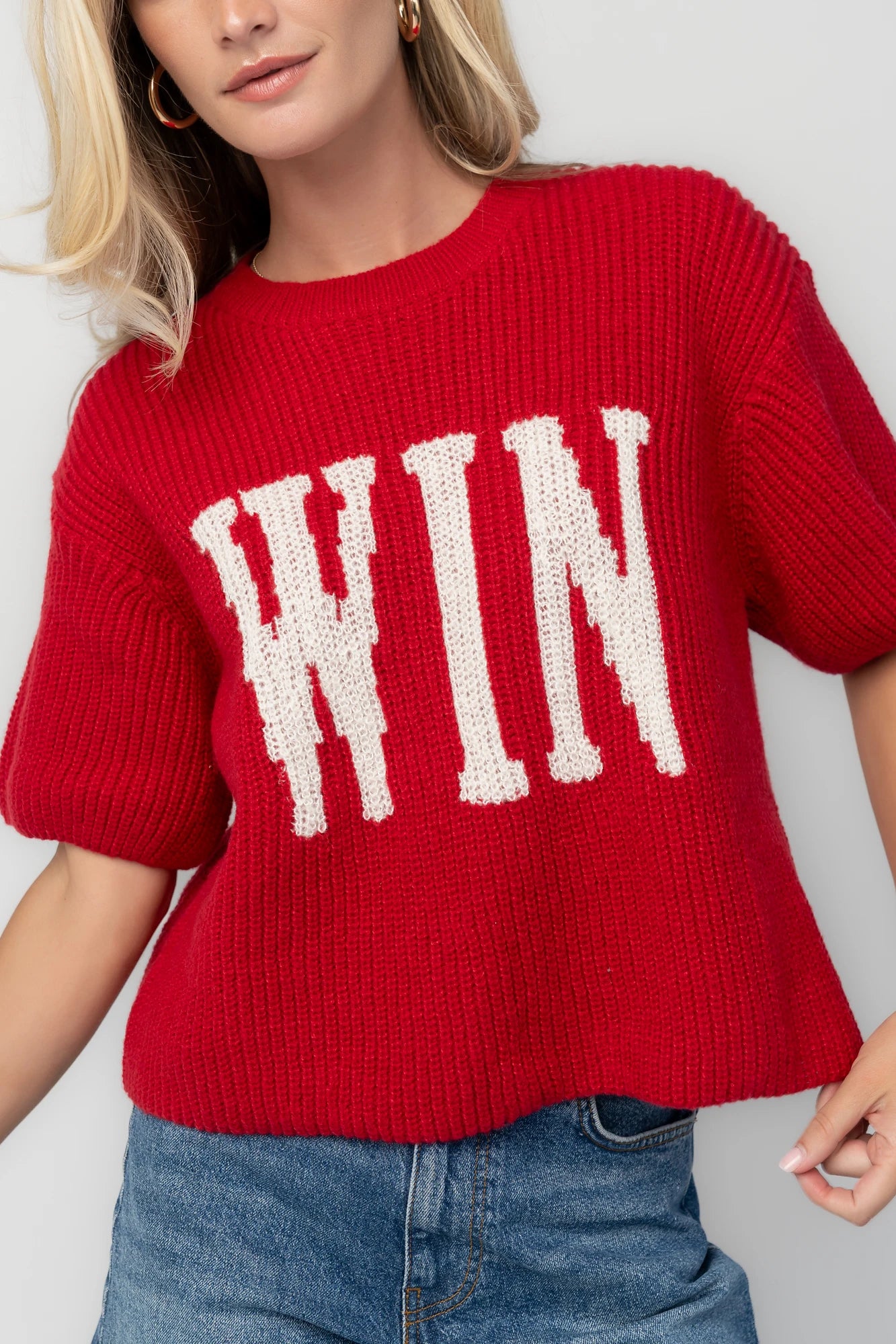 Victory Sweater Top | Red
