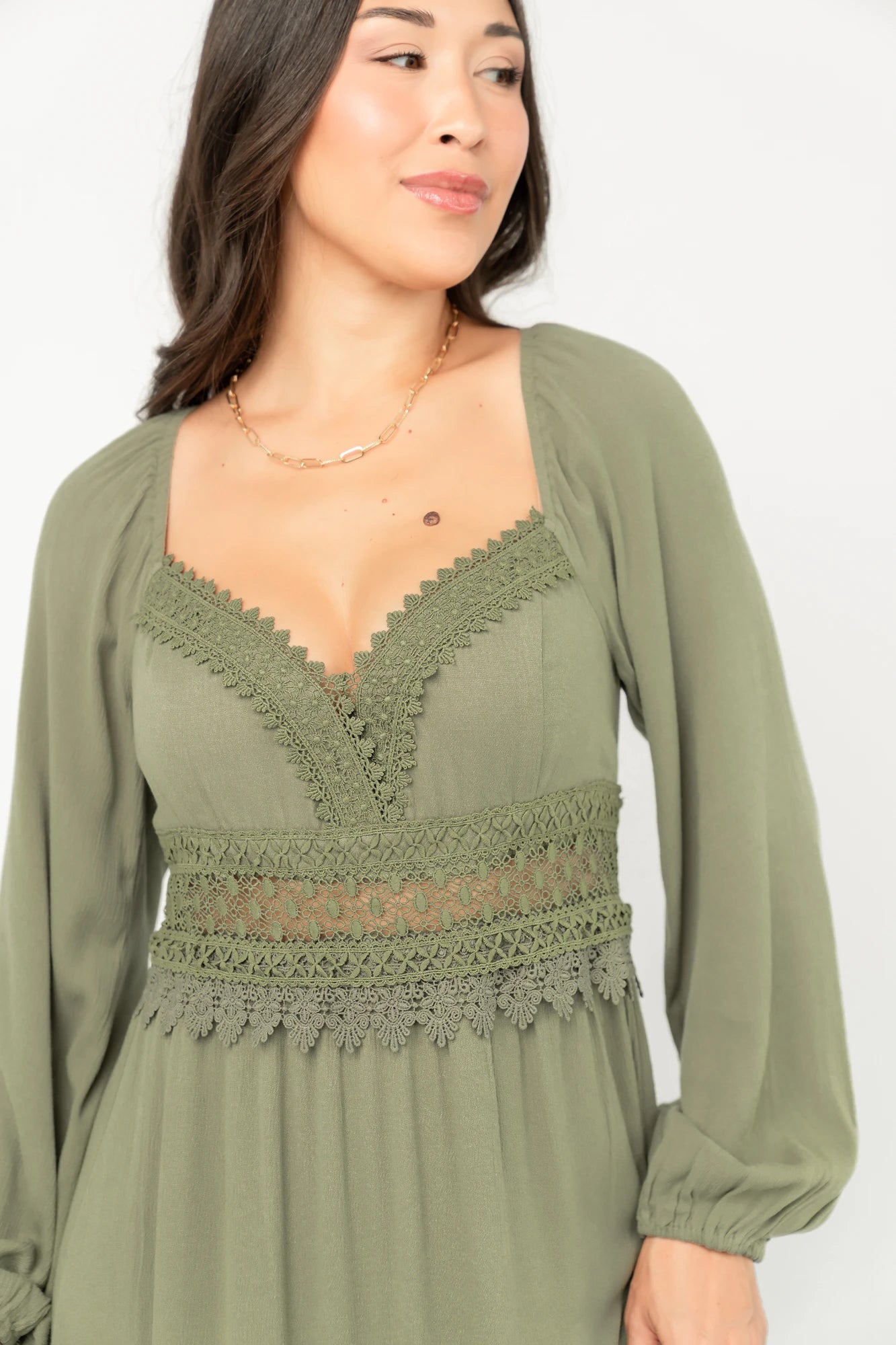 Kristy Boho Lace Maxi Dress | Sage