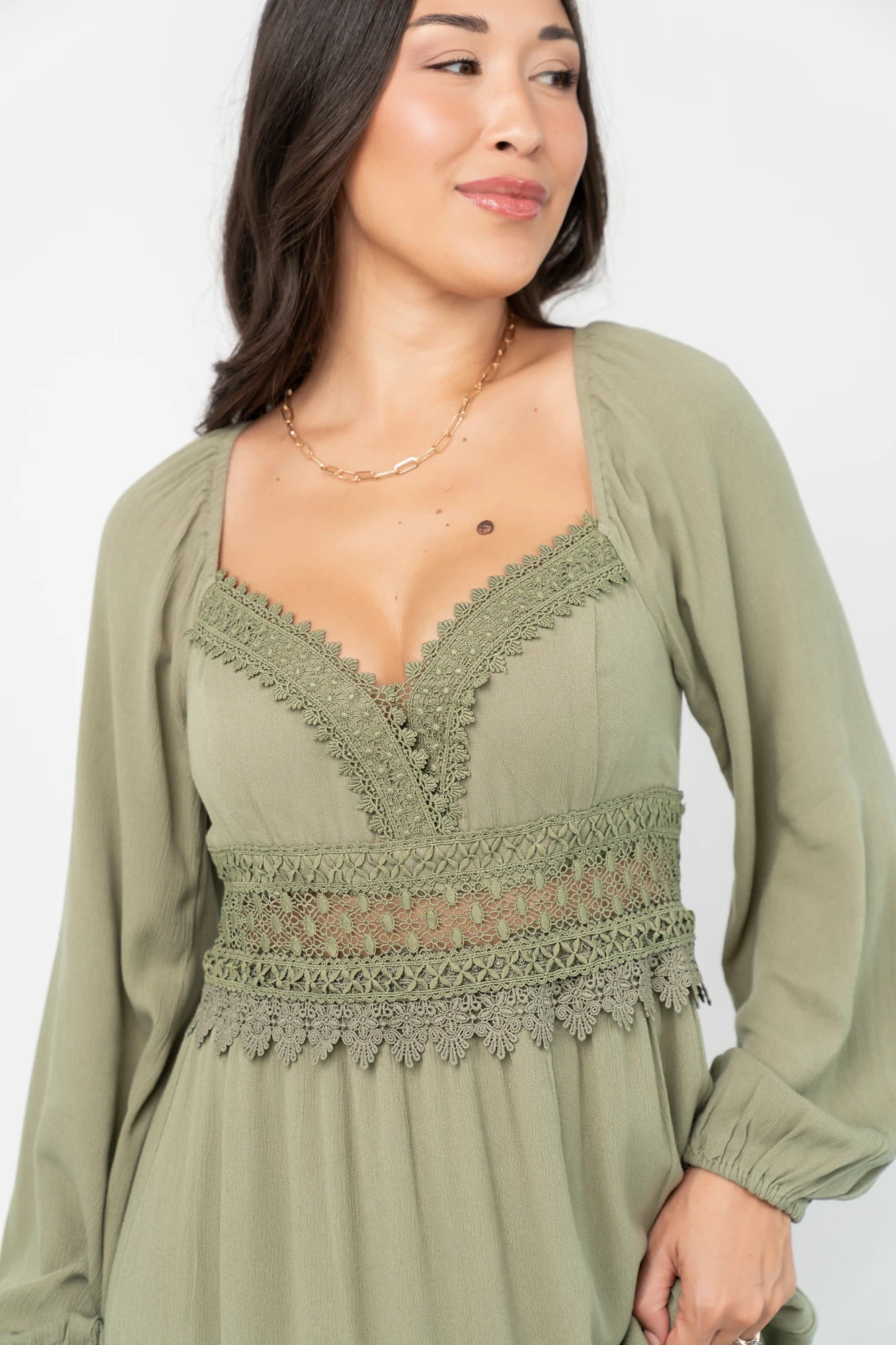 Kristy Boho Lace Maxi Dress | Sage