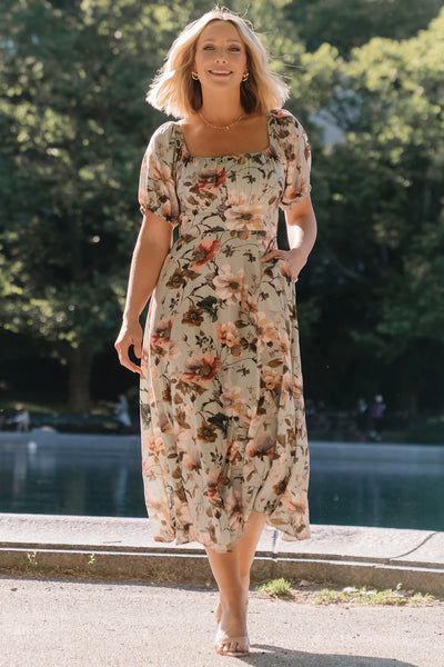 midi floral dress casual Baltic Born Womens Charlotte | Sage street style vibe Size:3y Free Wedding Dress Catalogs Blue floral print Missacc Jade Bridesmaid One-Shoulder