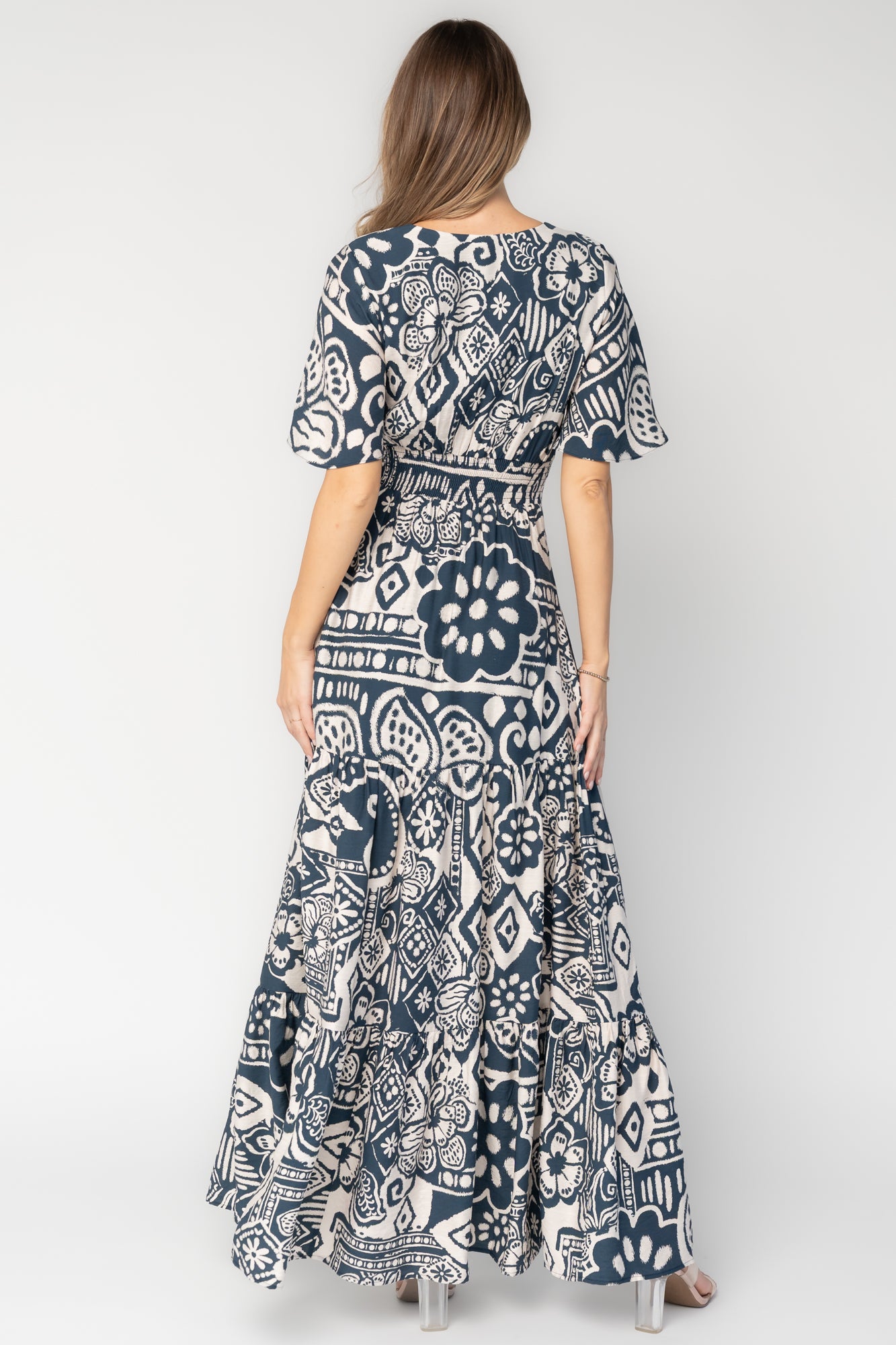 Jules Maxi Dress | Dark Blue Print