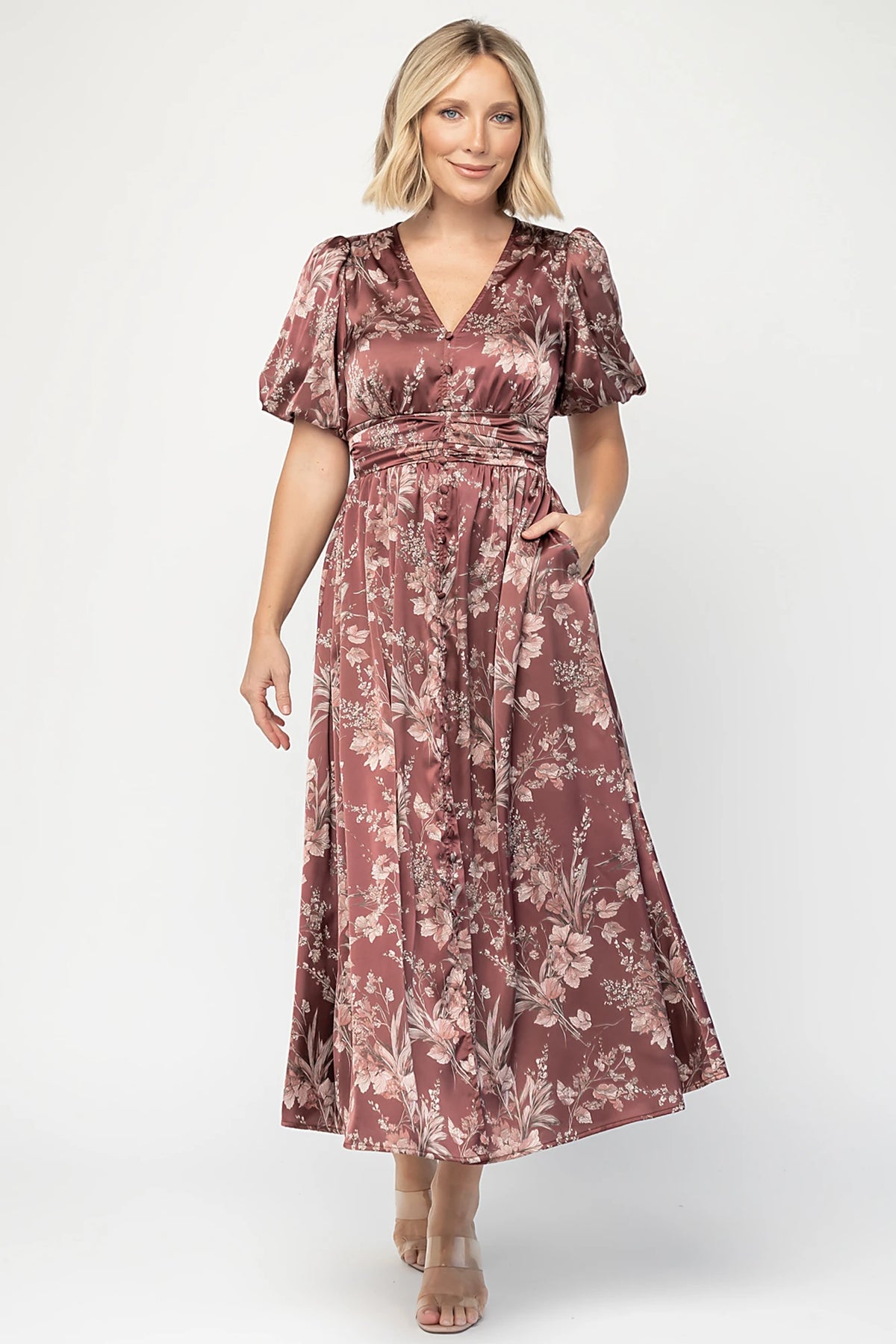 Lilibet Satin Dress | Clove Floral