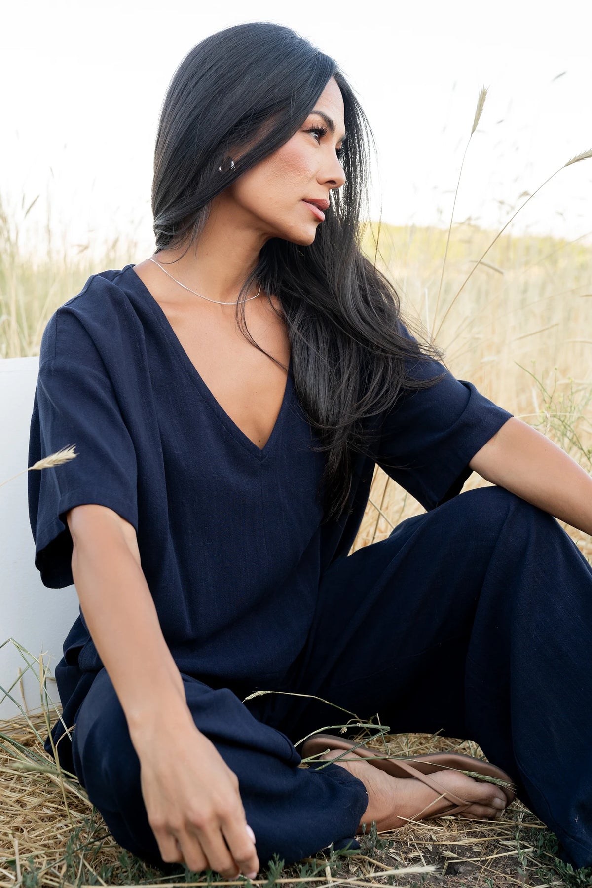 Timbre Linen-Blend Two-Piece Set - Navy | Baltic Born