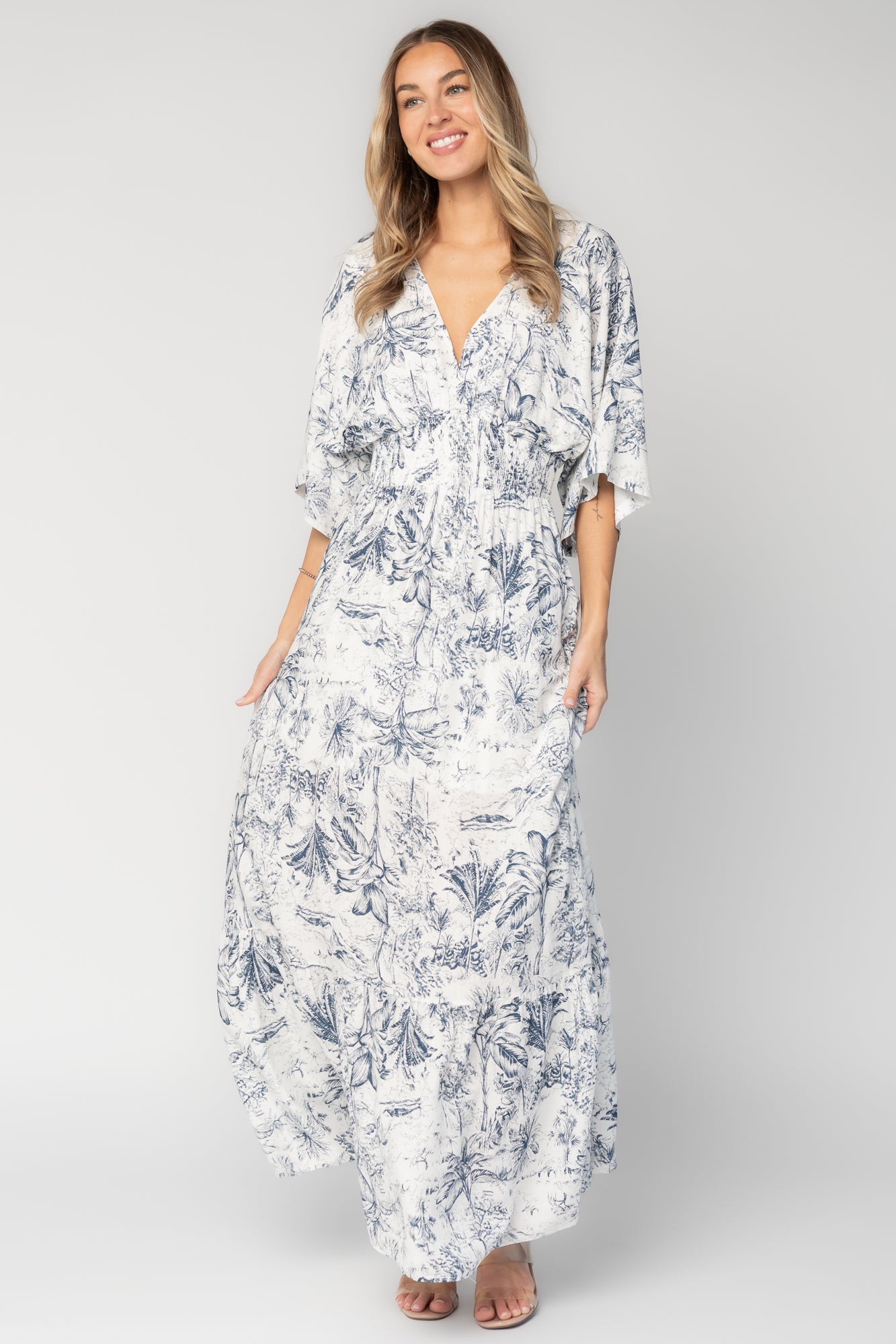 Christiana Maxi Dress | Off White + Slate