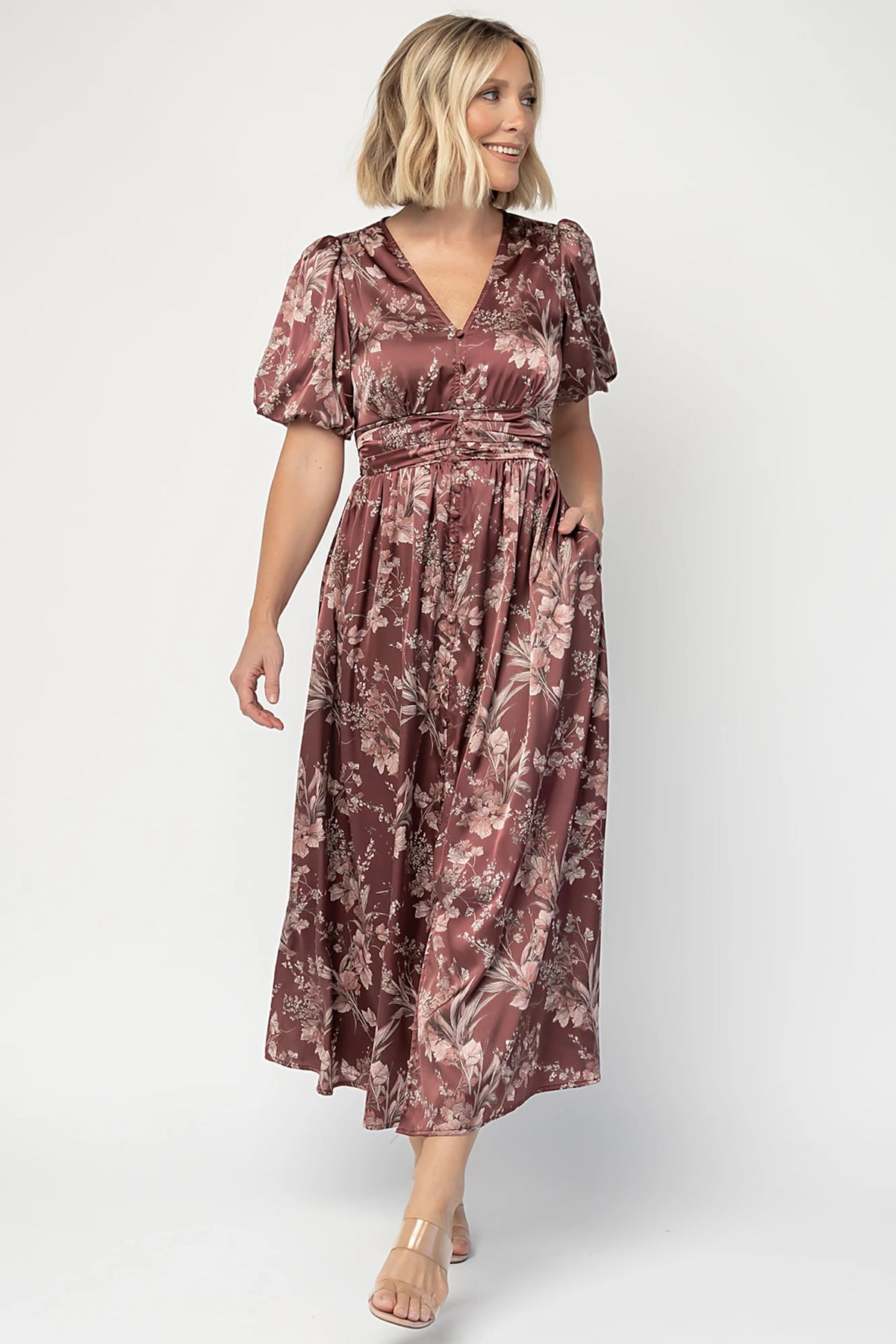 Lilibet Satin Dress | Clove Floral