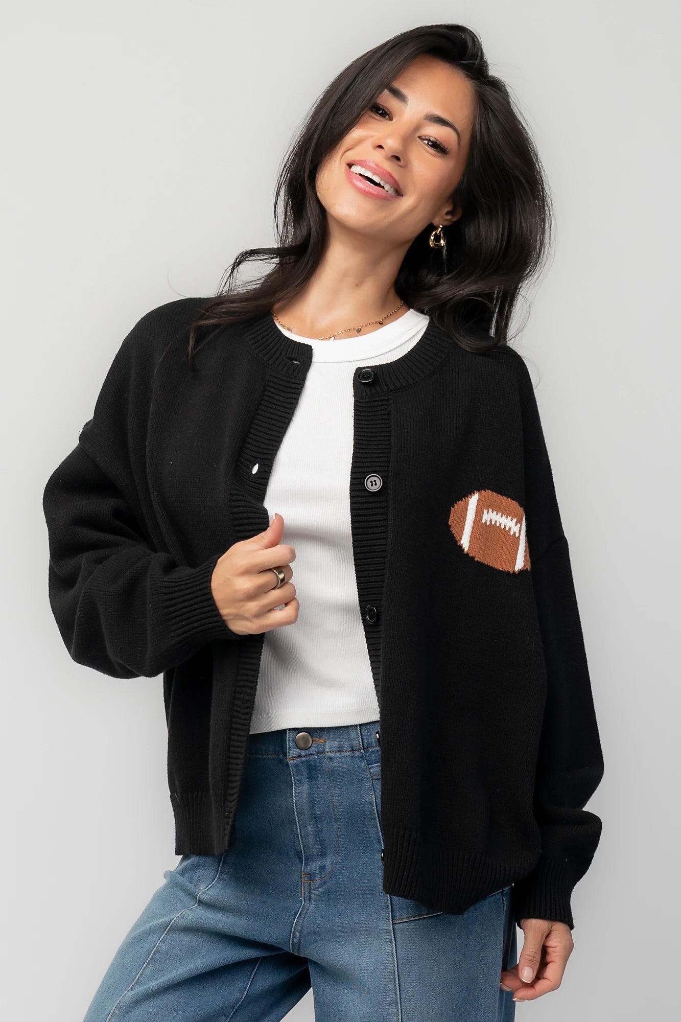 Game Day Cardigan | Black