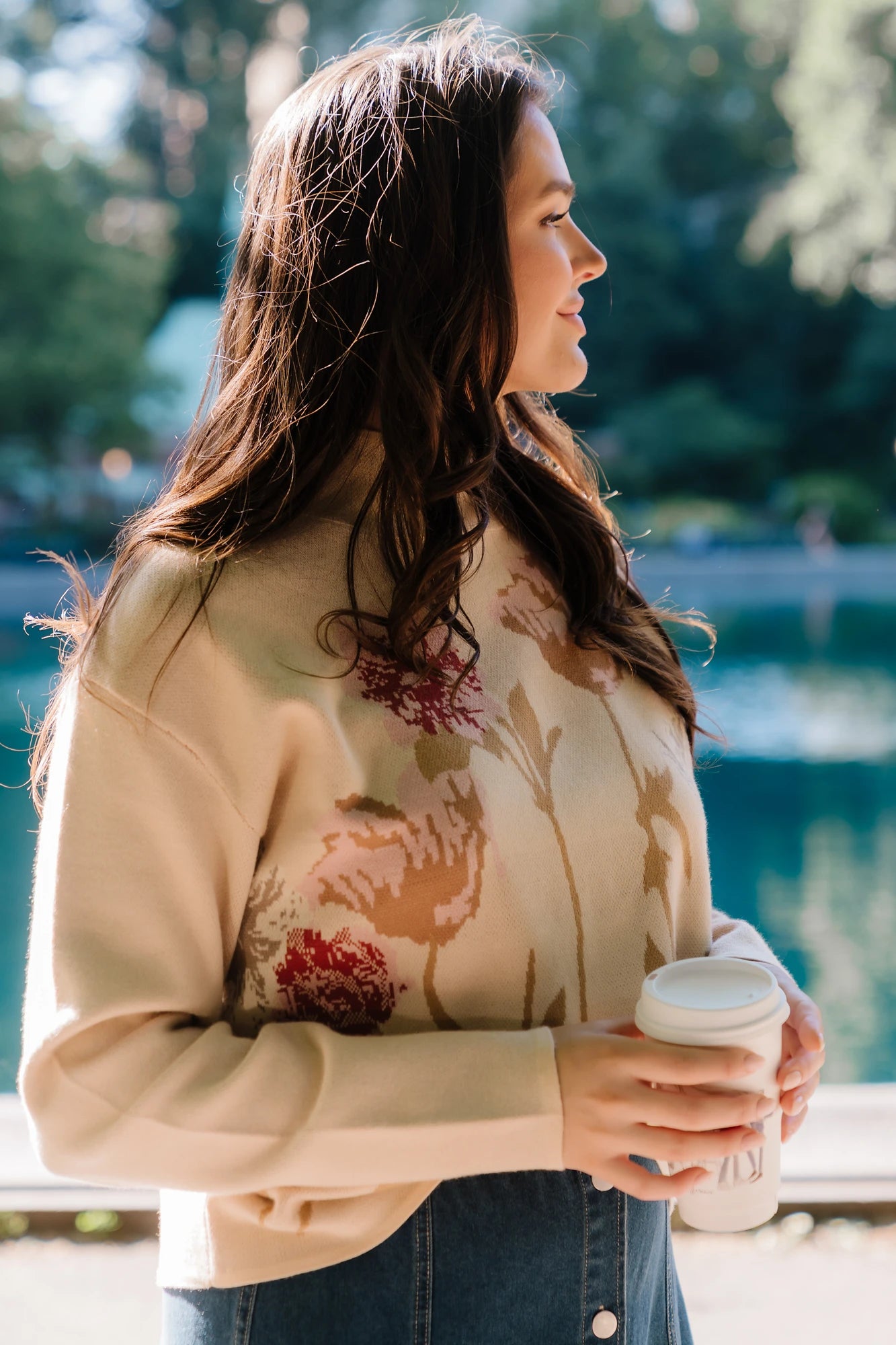 Marlowe Flower Sweater | Natural