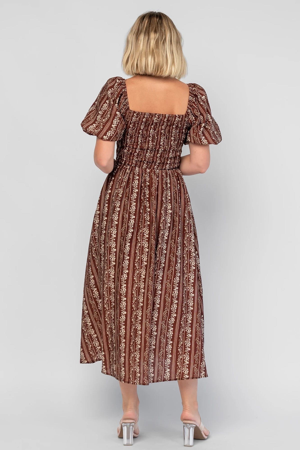 Keira Midi Dress | Mahogany Print