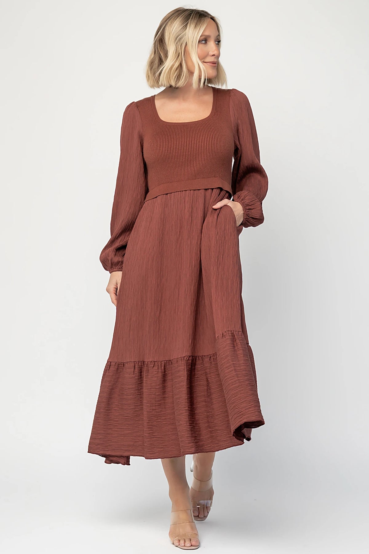 Alva Sweater Dress | Dusty Mahogany