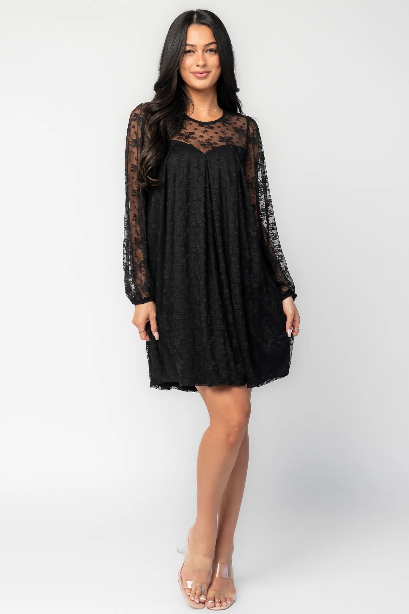 Cityscape Lace Short Dress