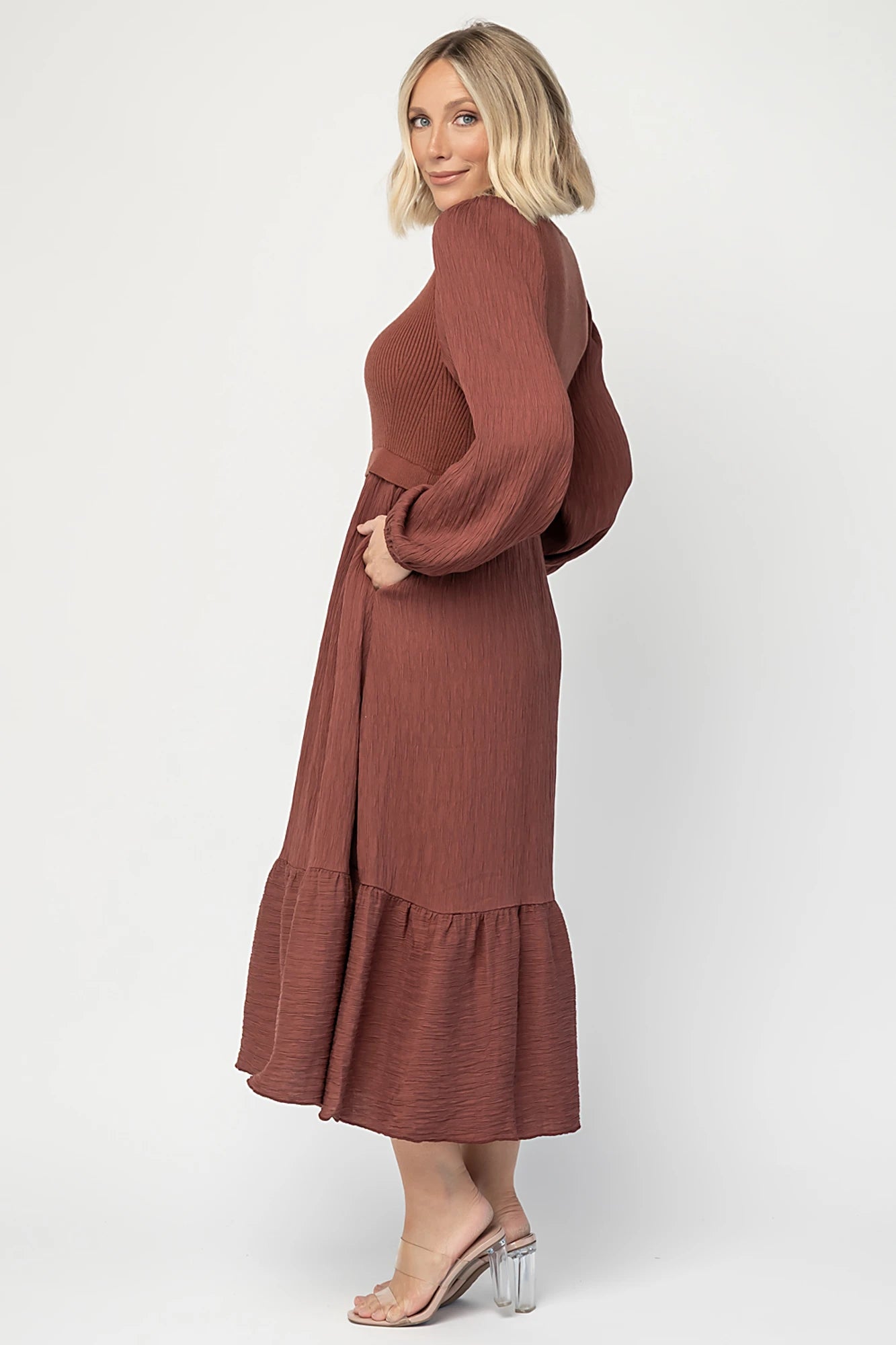 Alva Sweater Dress | Dusty Mahogany